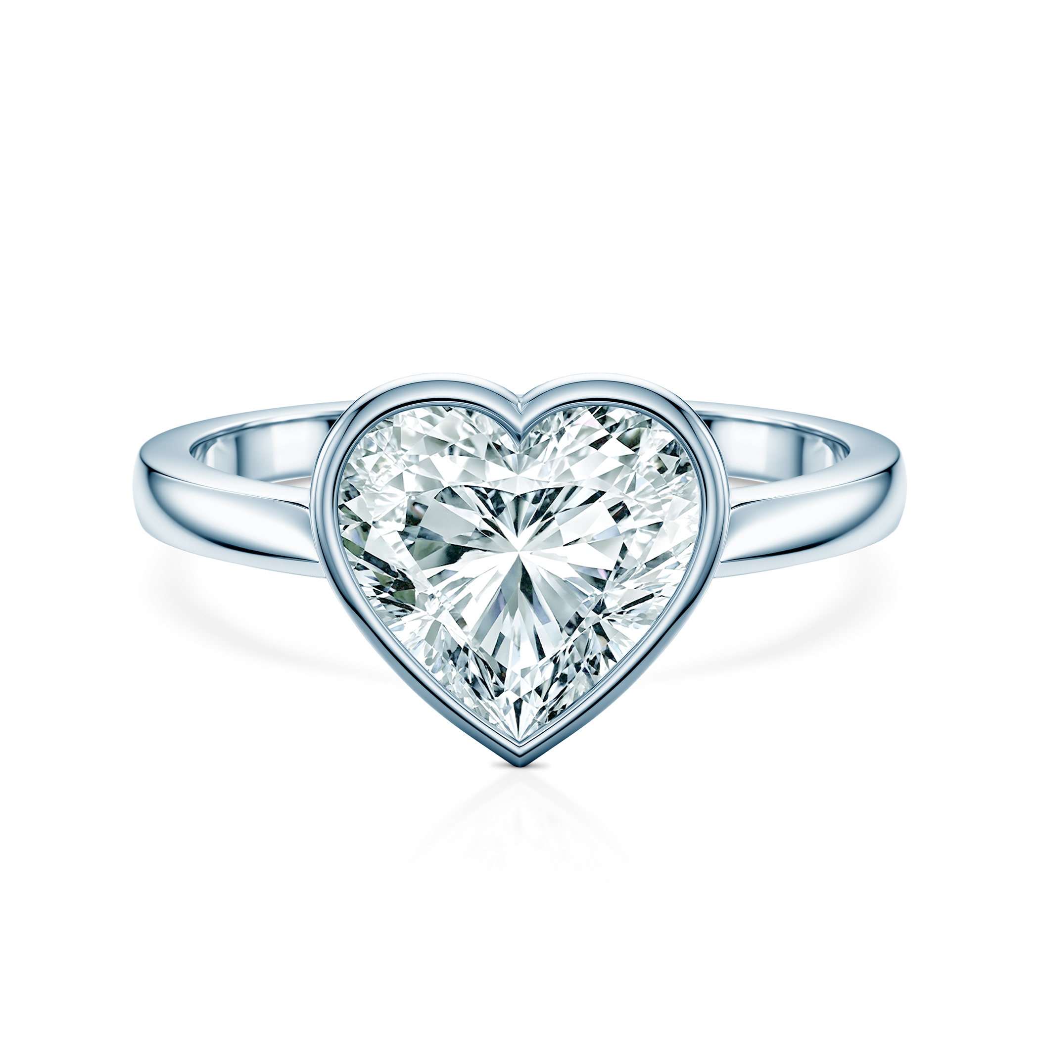 Pierścionek zaręczynowy Pure: białe złoto, diament laboratoryjny w szlifie serce