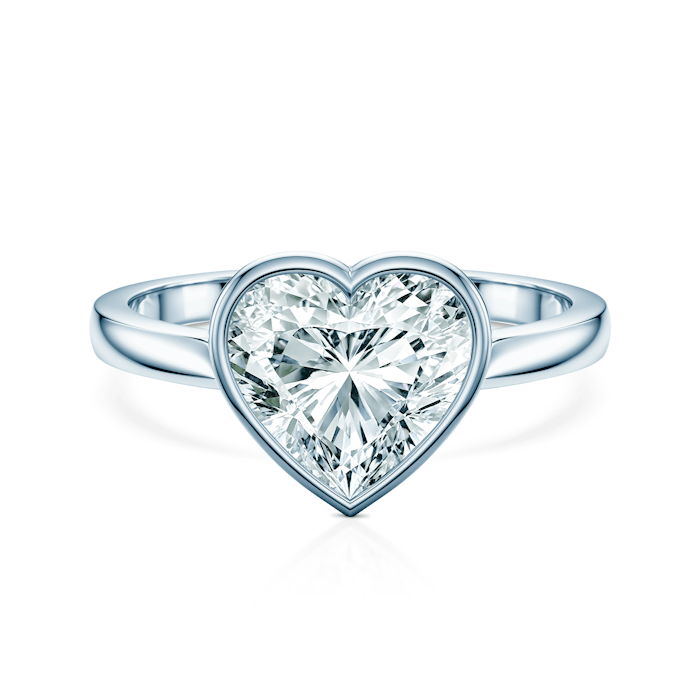 Pierścionek zaręczynowy Pure: białe złoto, diament laboratoryjny w szlifie serce
