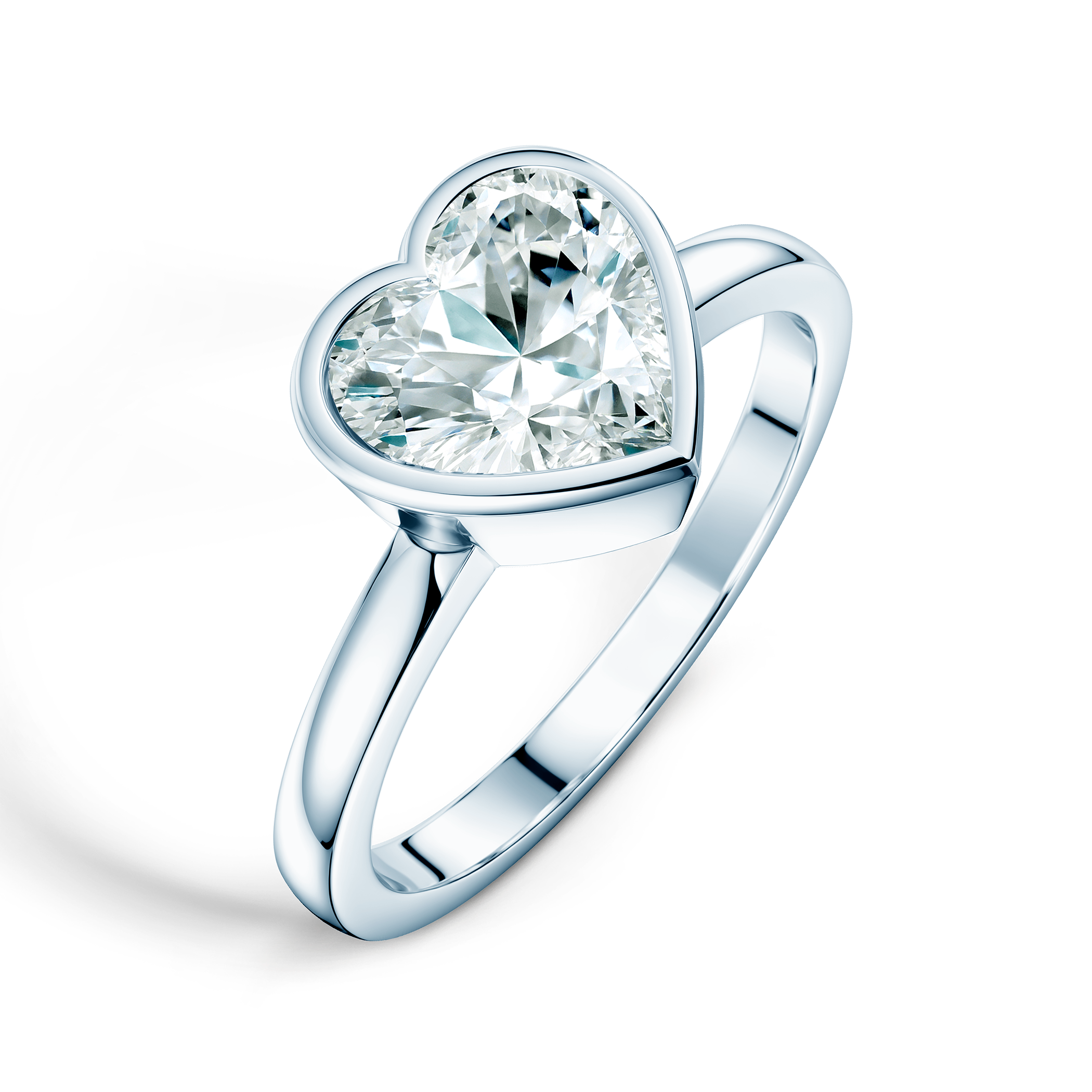 Pierścionek zaręczynowy Pure: białe złoto, diament laboratoryjny w szlifie serce - 4