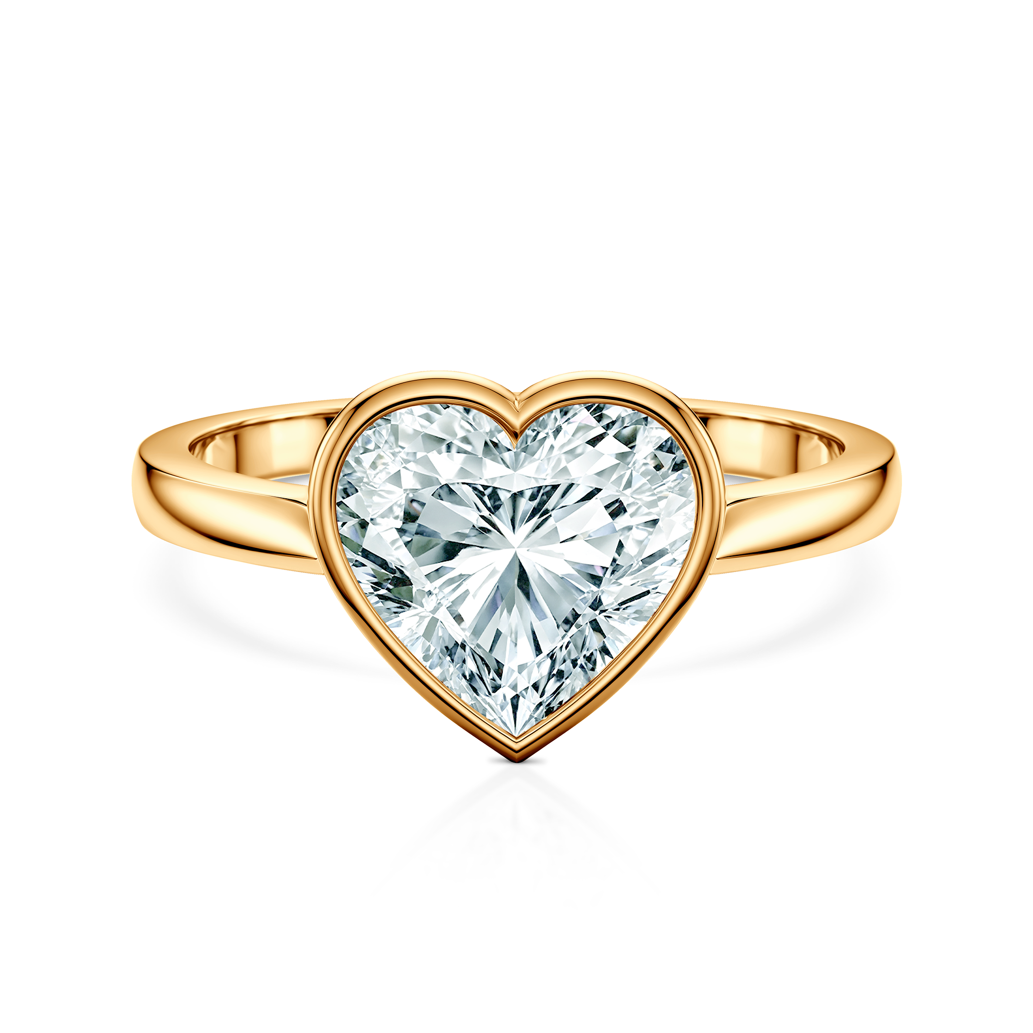 Pierścionek zaręczynowy Pure: złoty, diament laboratoryjny w szlifie serce