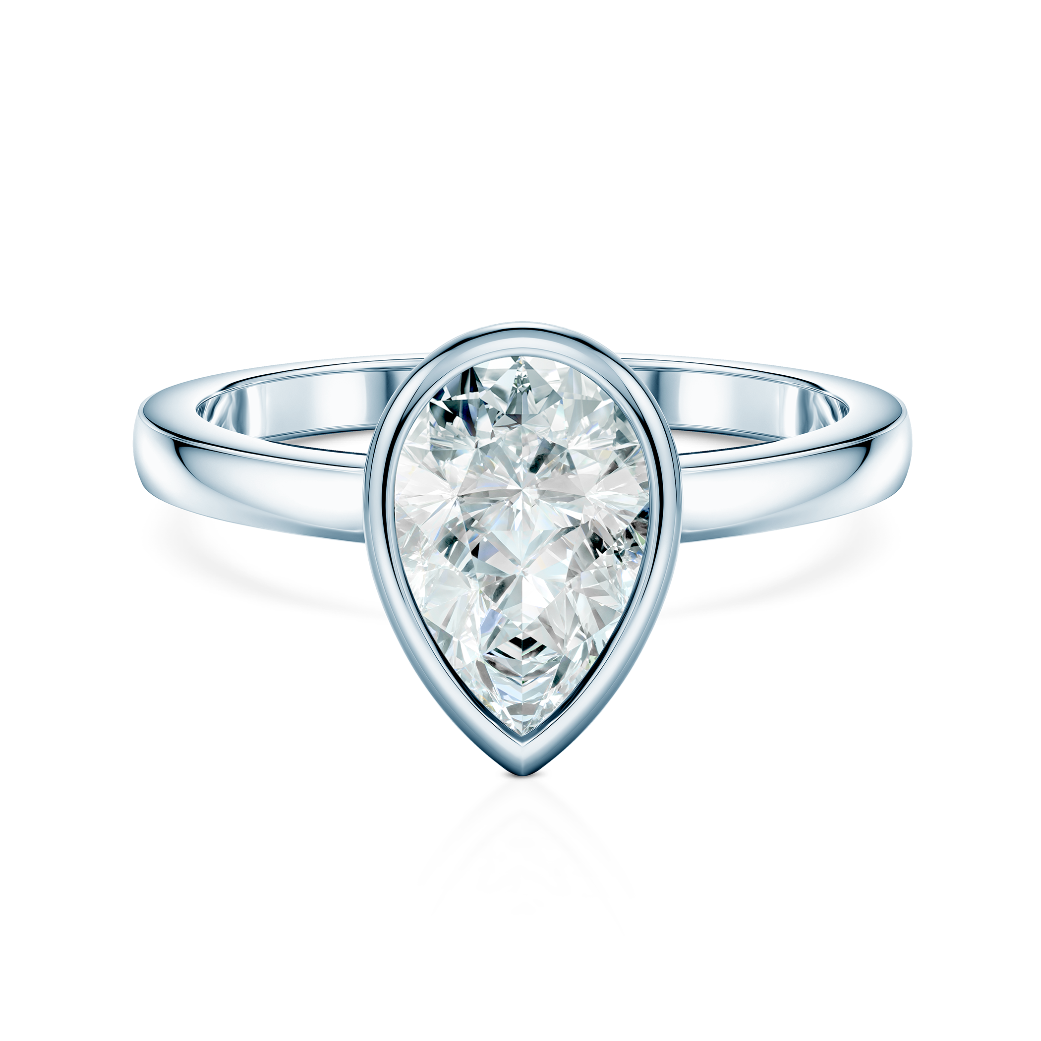 Pierścionek zaręczynowy Pure: białe złoto, diament laboratoryjny w szlifie łezka