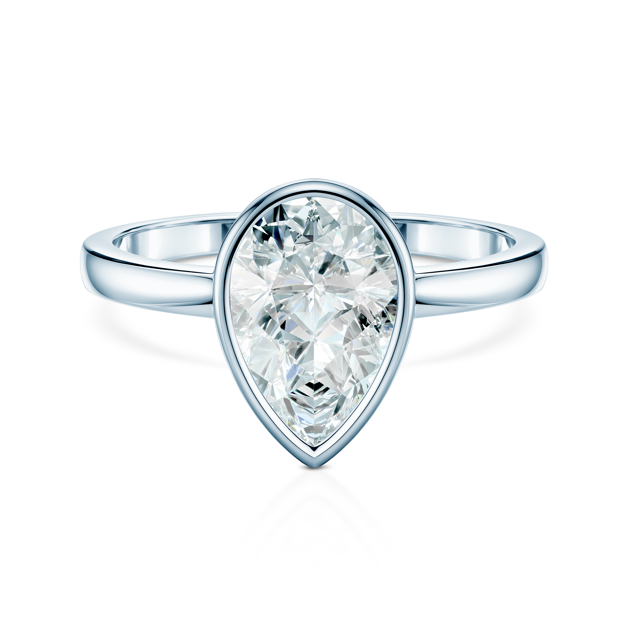 Pierścionek zaręczynowy Pure: białe złoto, diament laboratoryjny w szlifie łezka