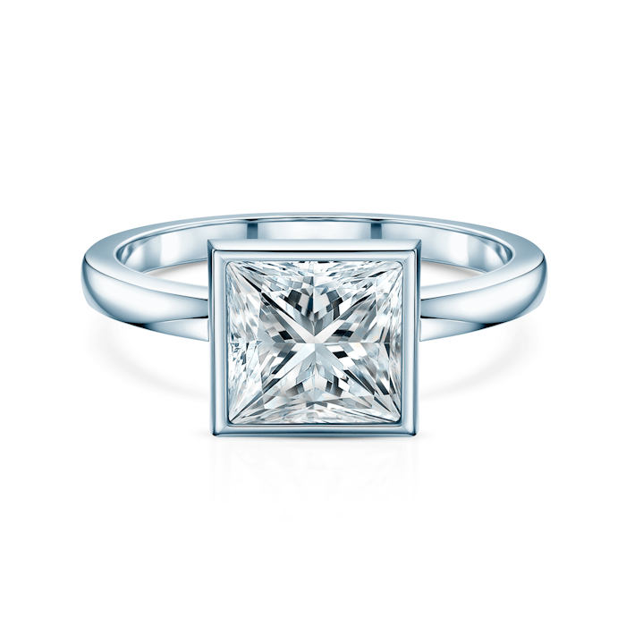 Pierścionek zaręczynowy Pure: białe złoto, diament laboratoryjny w szlifie princessa