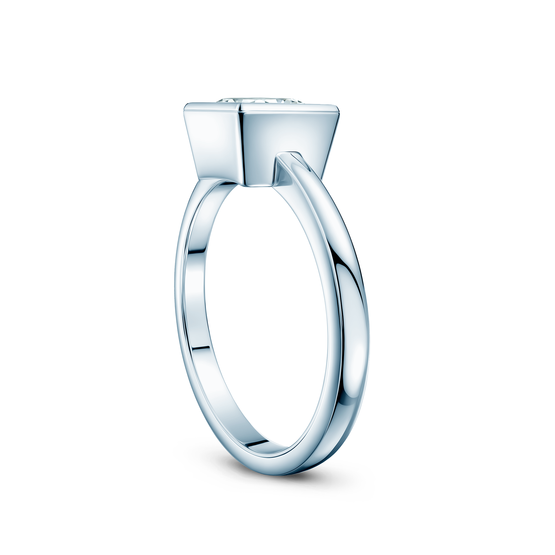 Pierścionek zaręczynowy Pure: białe złoto, diament laboratoryjny w szlifie princessa - 3