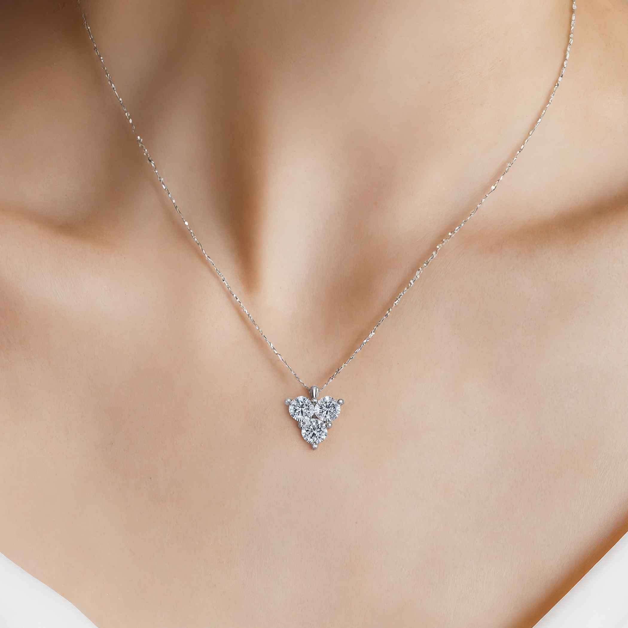 Naszyjnik z białego złota 585 z białymi diamentami 0.09ct 45 cm - 5