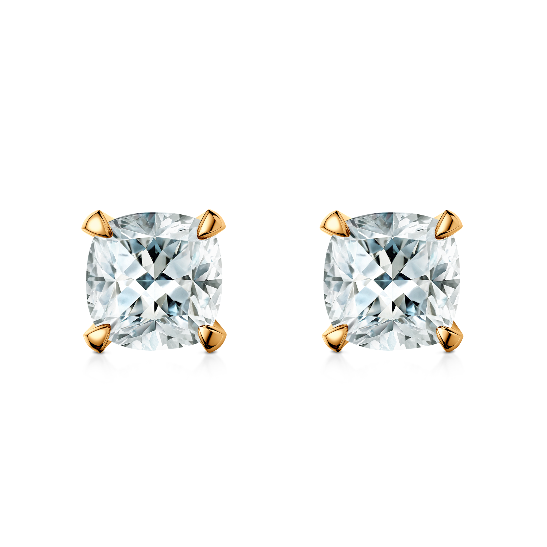 Kolczyki Share Your Love: złote, diamenty w szlifie poduszkowym