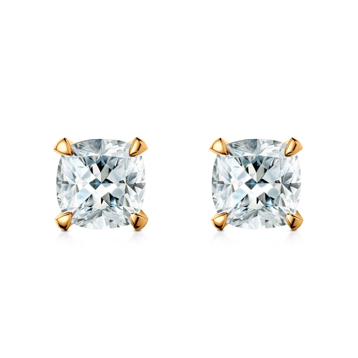 Kolczyki Share Your Love: złote, diamenty w szlifie poduszkowym