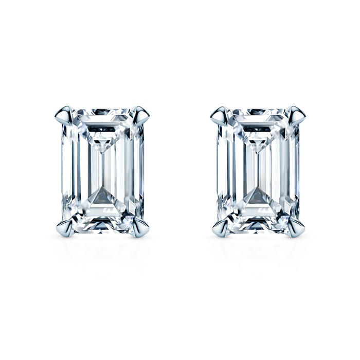 Kolczyki Share Your Love: białe złoto, diamenty laboratoryjne w szlifie szmaragdowym