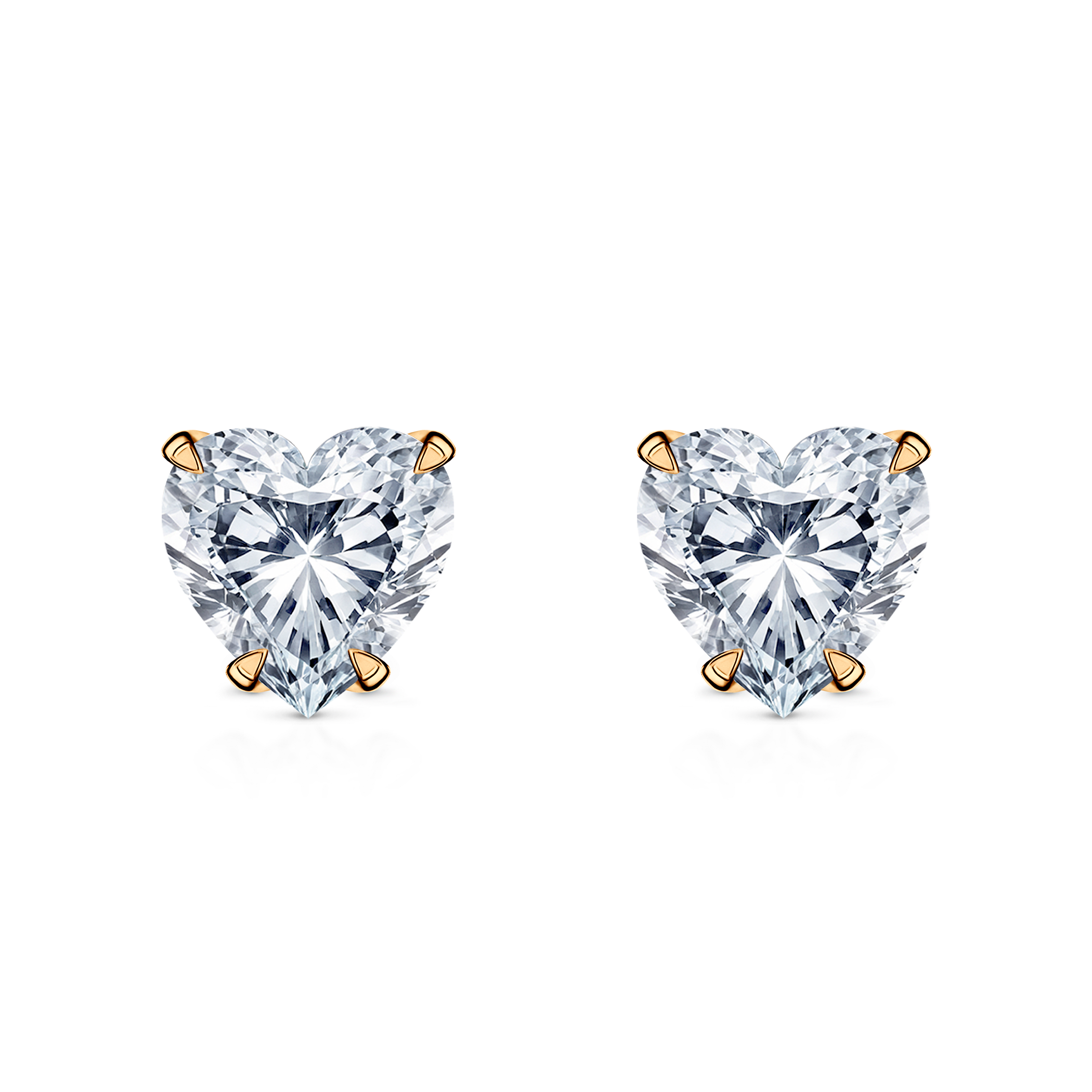 Ohrringe Share Your Love: Gold, Diamanten, Herzschliff