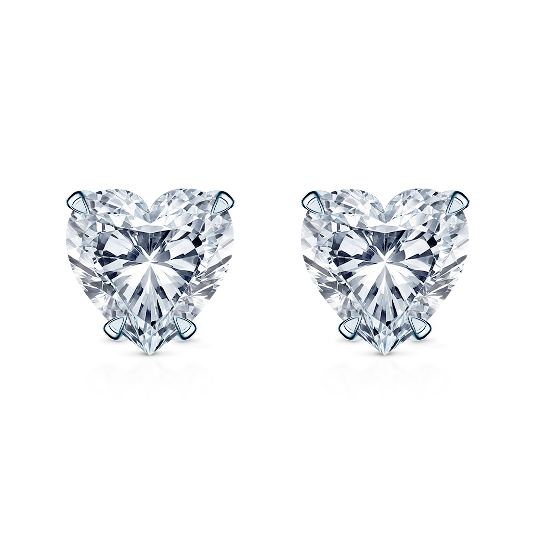 Ohrringe Share Your Love: Weißgold, Labordiamanten, Herzschliff