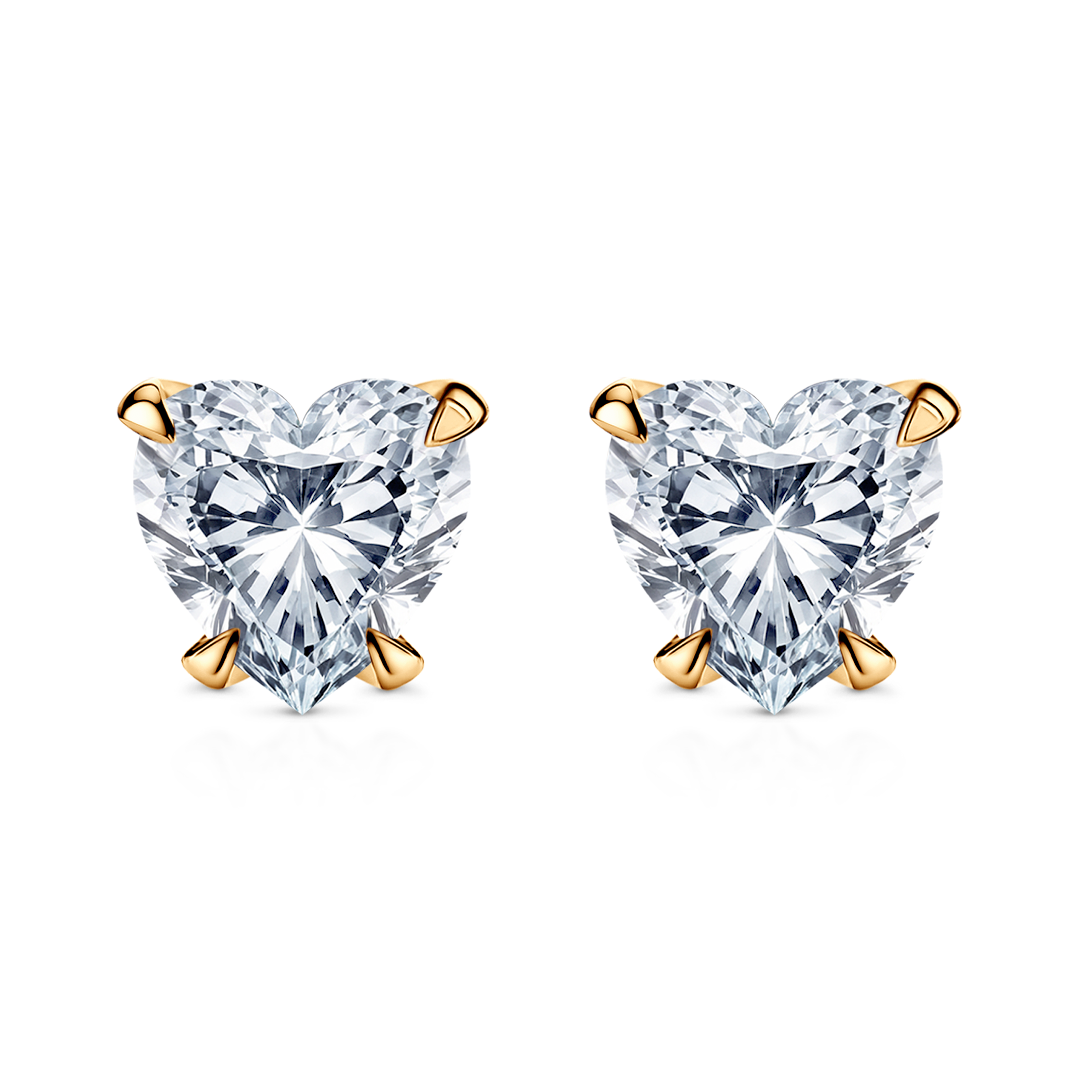 Kolczyki Share Your Love: złote, diamenty laboratoryjne w szlifie serce