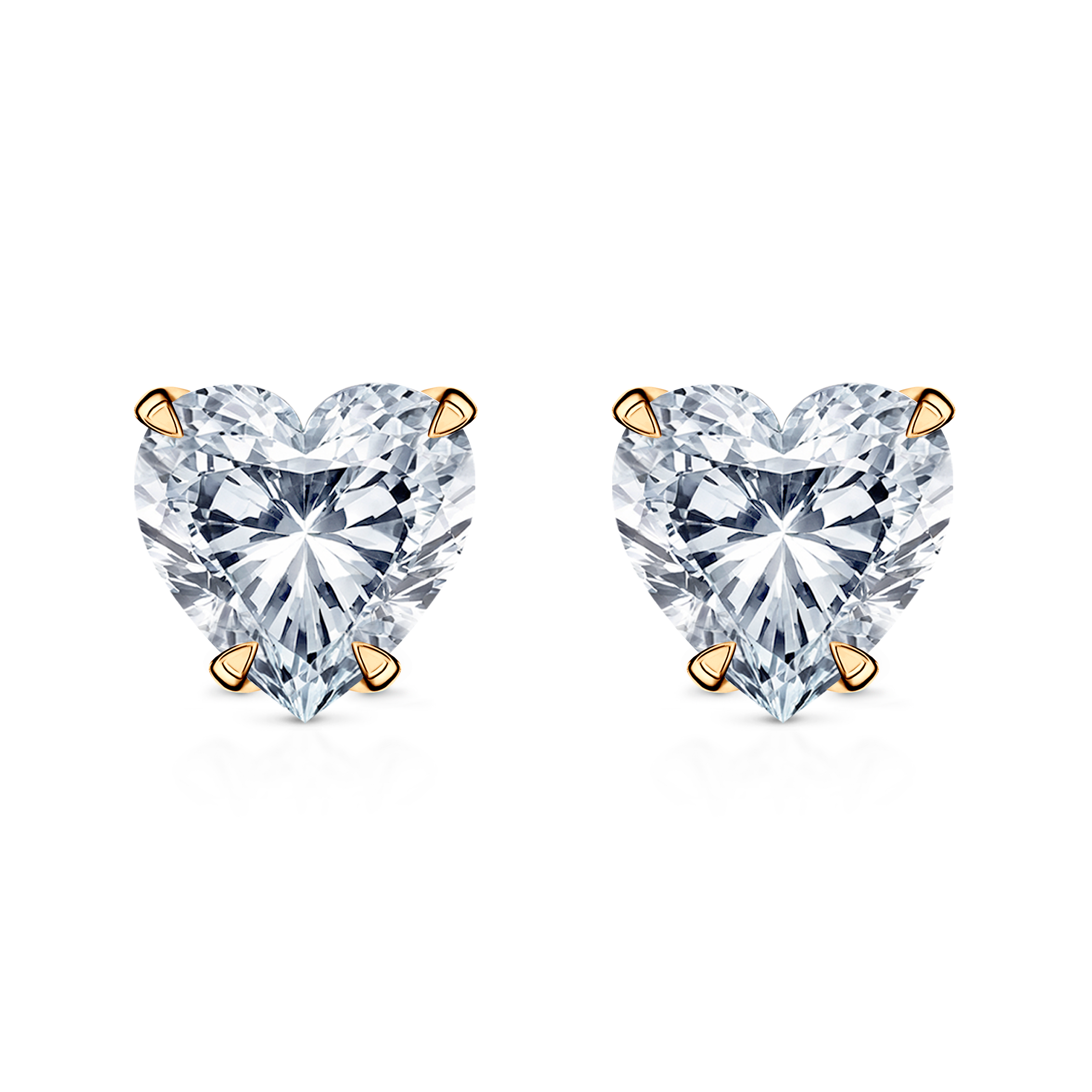 Ohrringe Share Your Love: Gold, Labordiamanten, Herzschliff