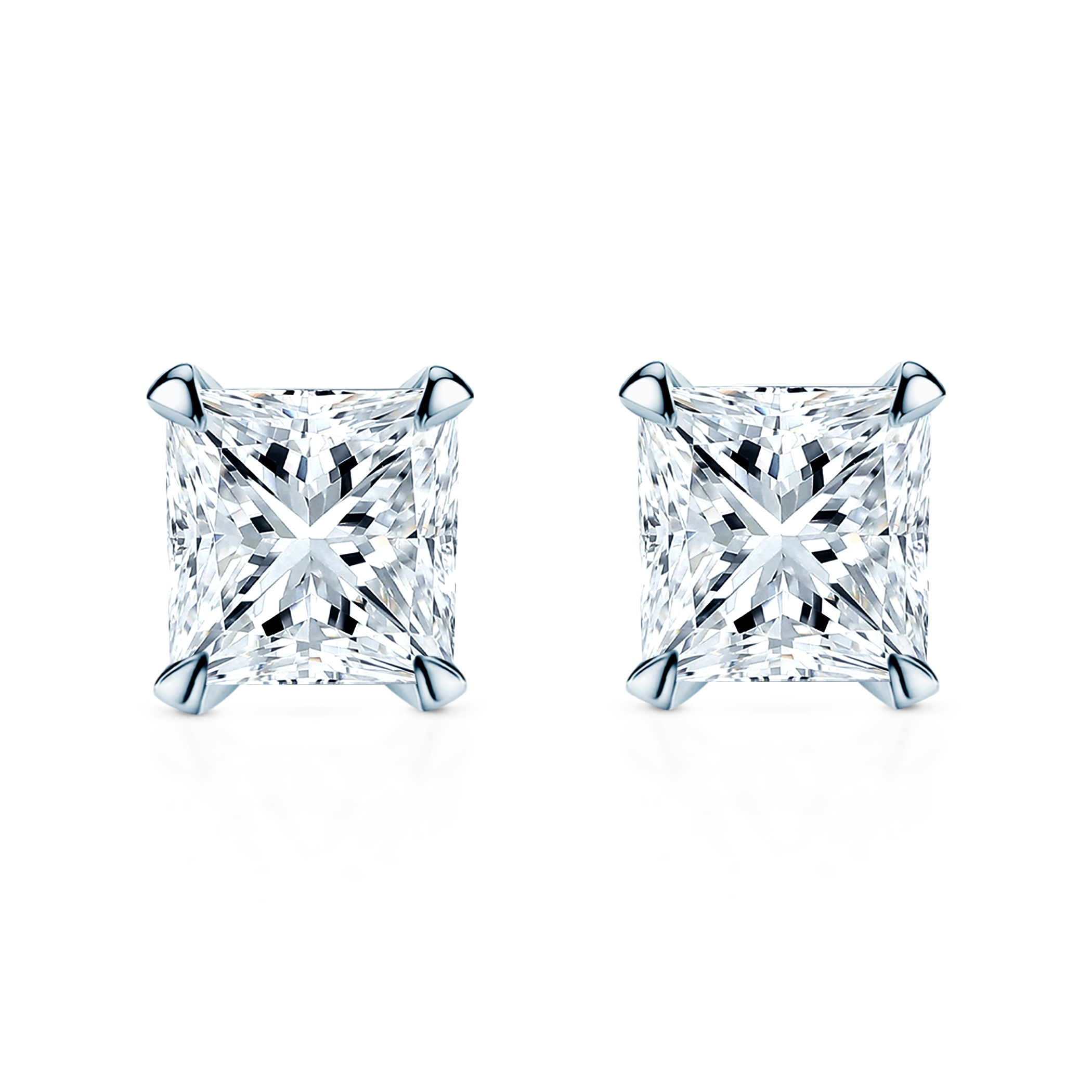 Kolczyki Share Your Love: białe złoto, diamenty laboratoryjne w szlifie princessa