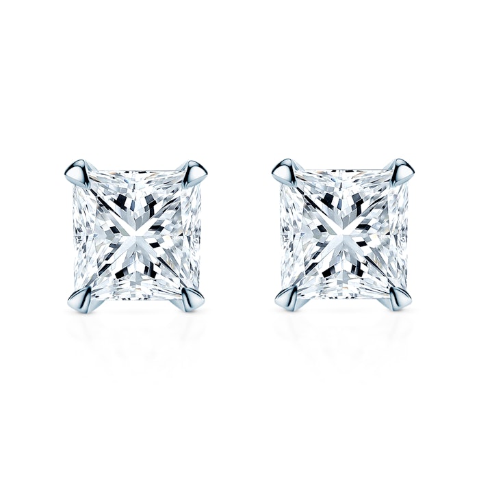 Kolczyki Share Your Love: białe złoto, diamenty laboratoryjne w szlifie princessa