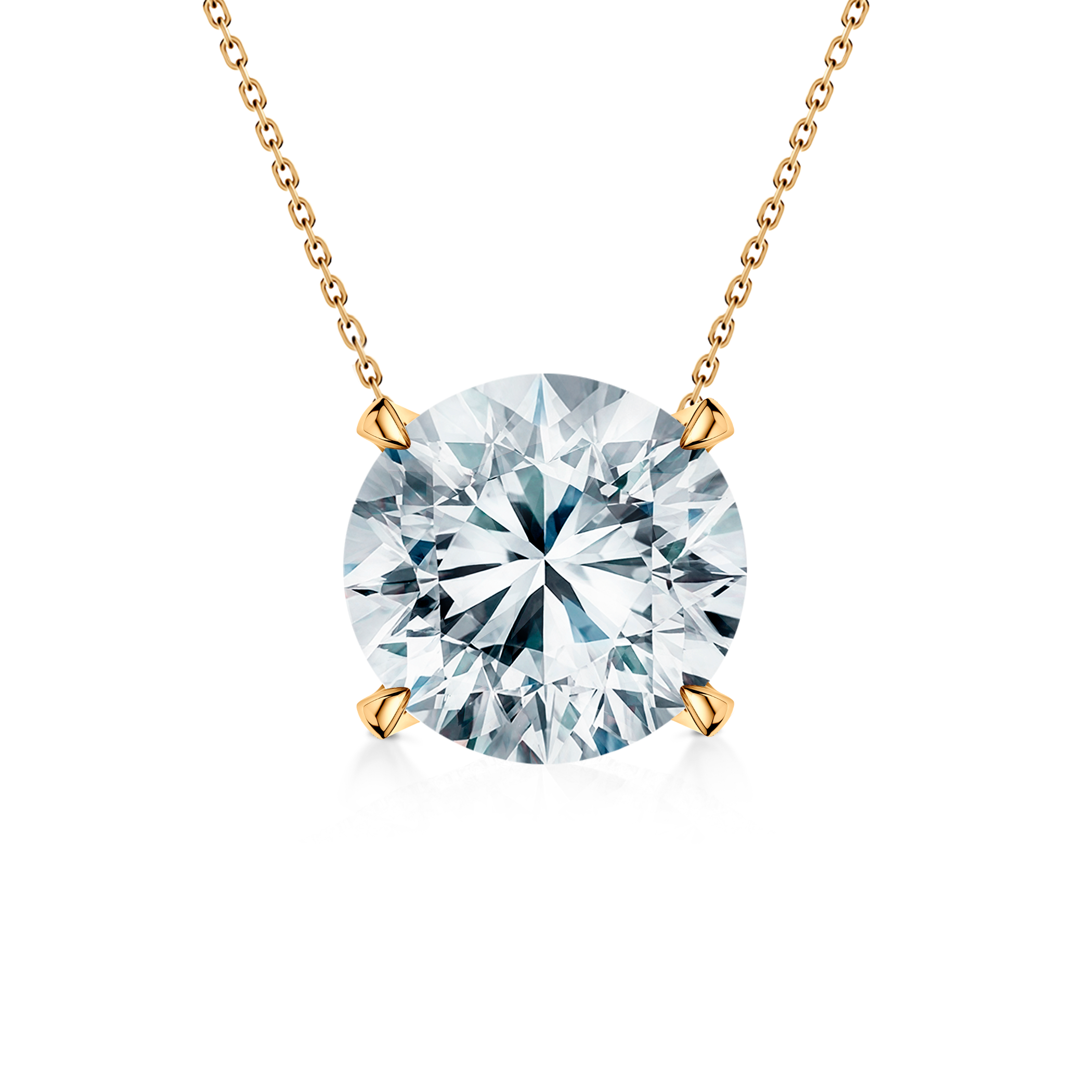 Colier aur 585 diamant alb de laborator 0.5 ct 45 cm
