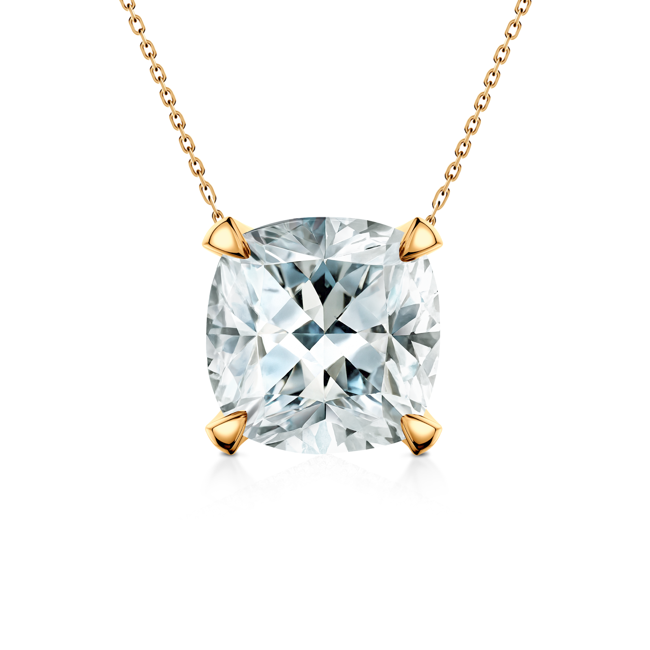Naszyjnik Share Your Love: złoty, diament laboratoryjny w szlifie poduszkowym