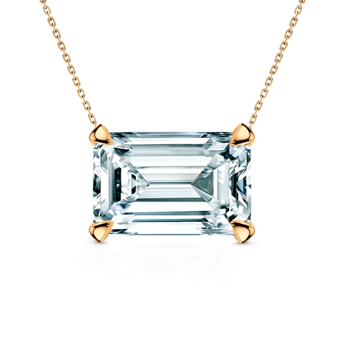 Naszyjnik Share Your Love: złoty, diament laboratoryjny w szlifie szmaragdowym