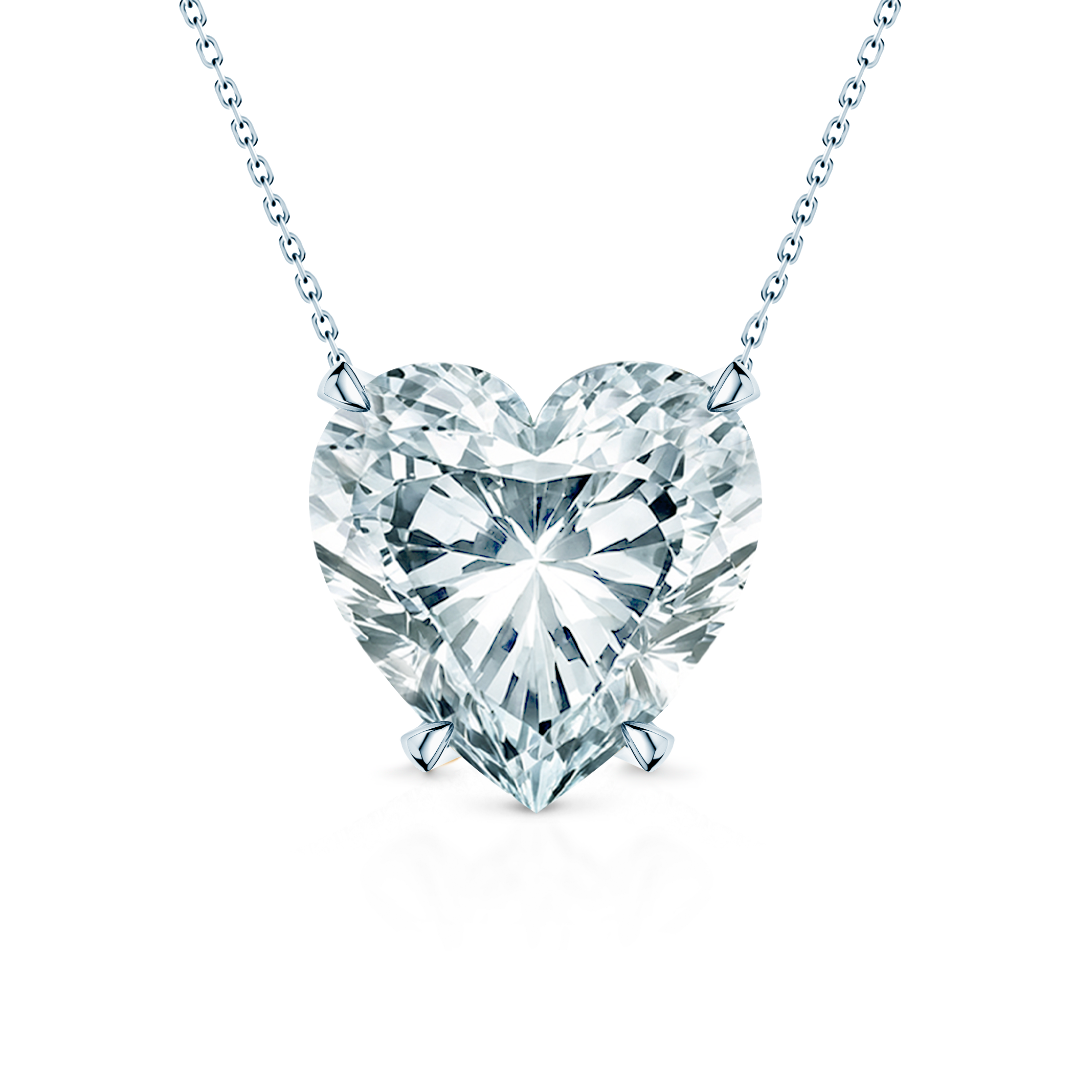 Ogrlica od bijelog zlata 585 s laboratorijskim bijelim dijamantom 0.5ct u obliku srca 48 cm