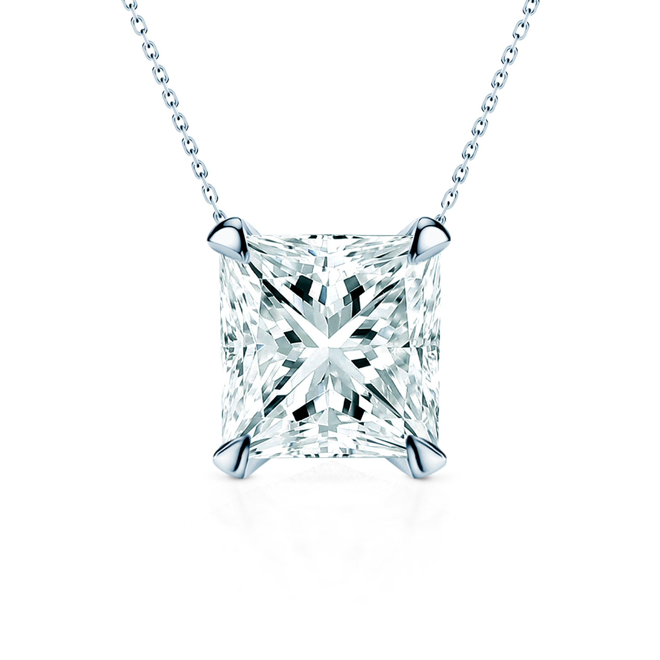 Naszyjnik Share Your Love: białe złoto, diament laboratoryjny w szlifie princessa