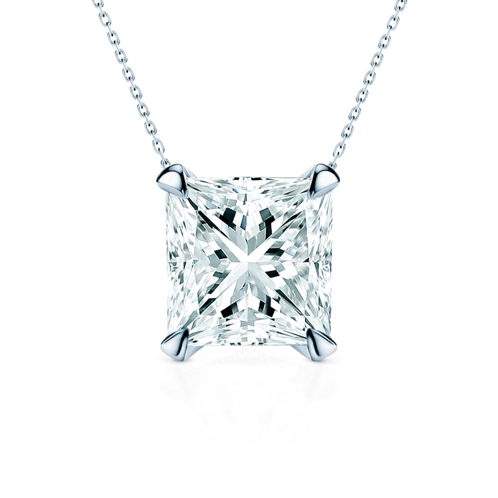 Naszyjnik Share Your Love: białe złoto, diament laboratoryjny w szlifie princessa