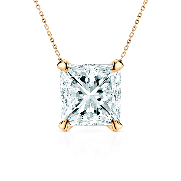 Naszyjnik Share Your Love: złoty, diament laboratoryjny w szlifie princessa