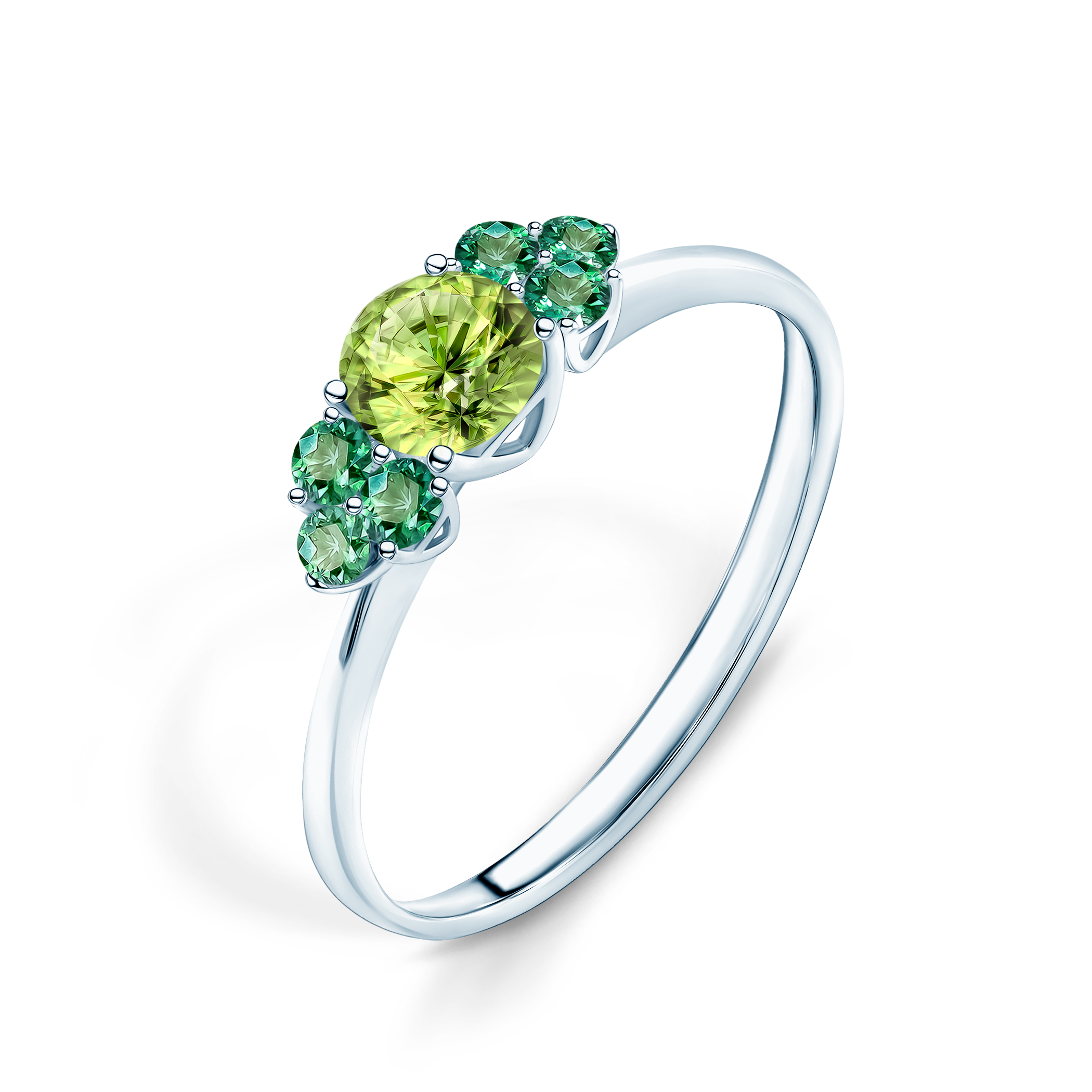 Verlobungsring Fairytale: Weißgold, Peridot - 4