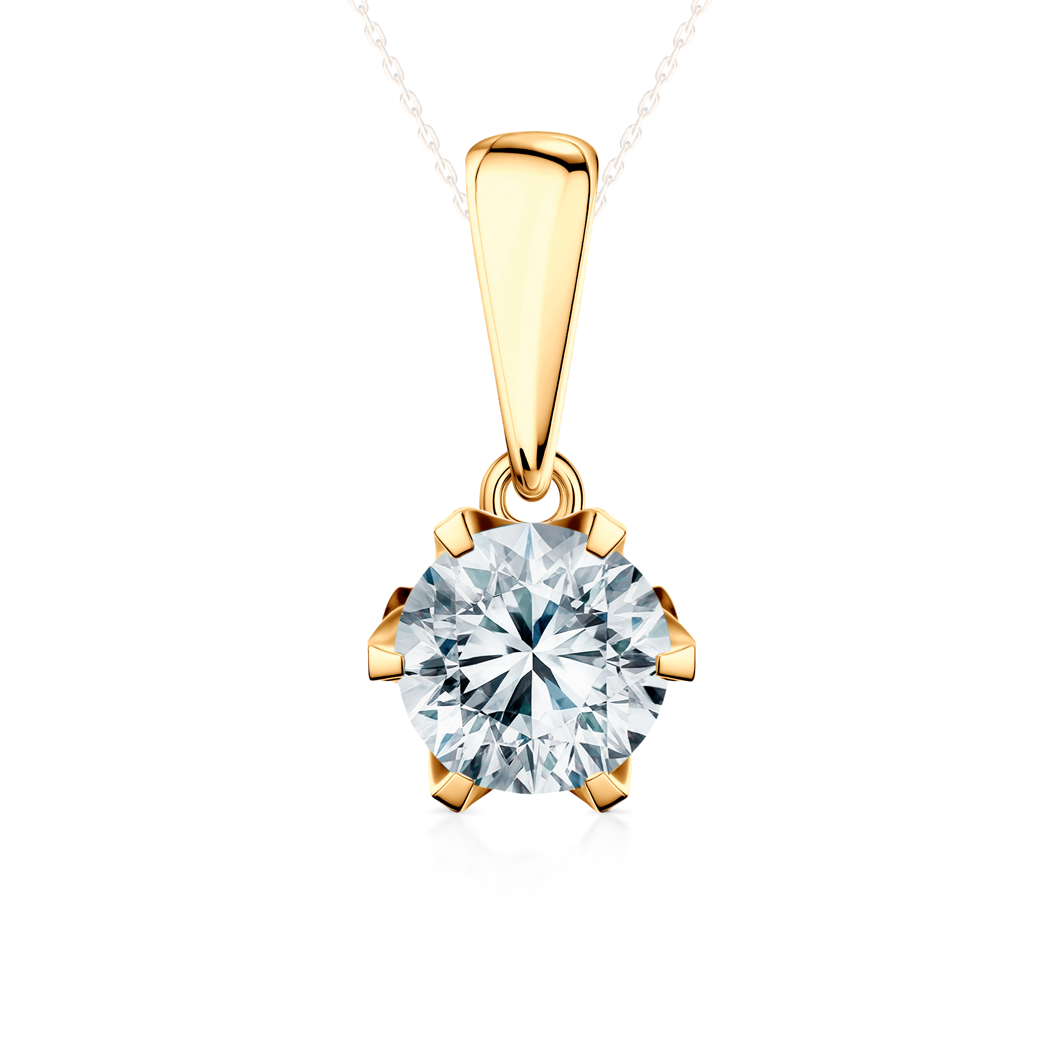 Zawieszka The Journey: złota, diament laboratoryjny