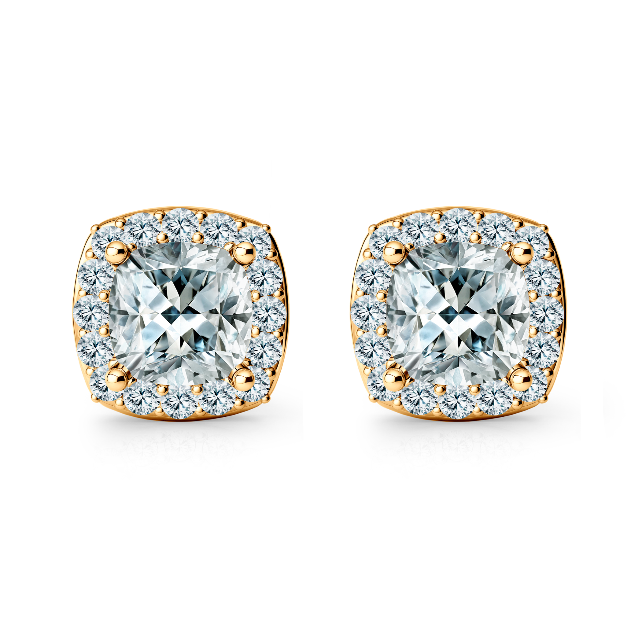 Kolczyki This is Love: złote, diamenty laboratoryjne w szlifie poduszkowym