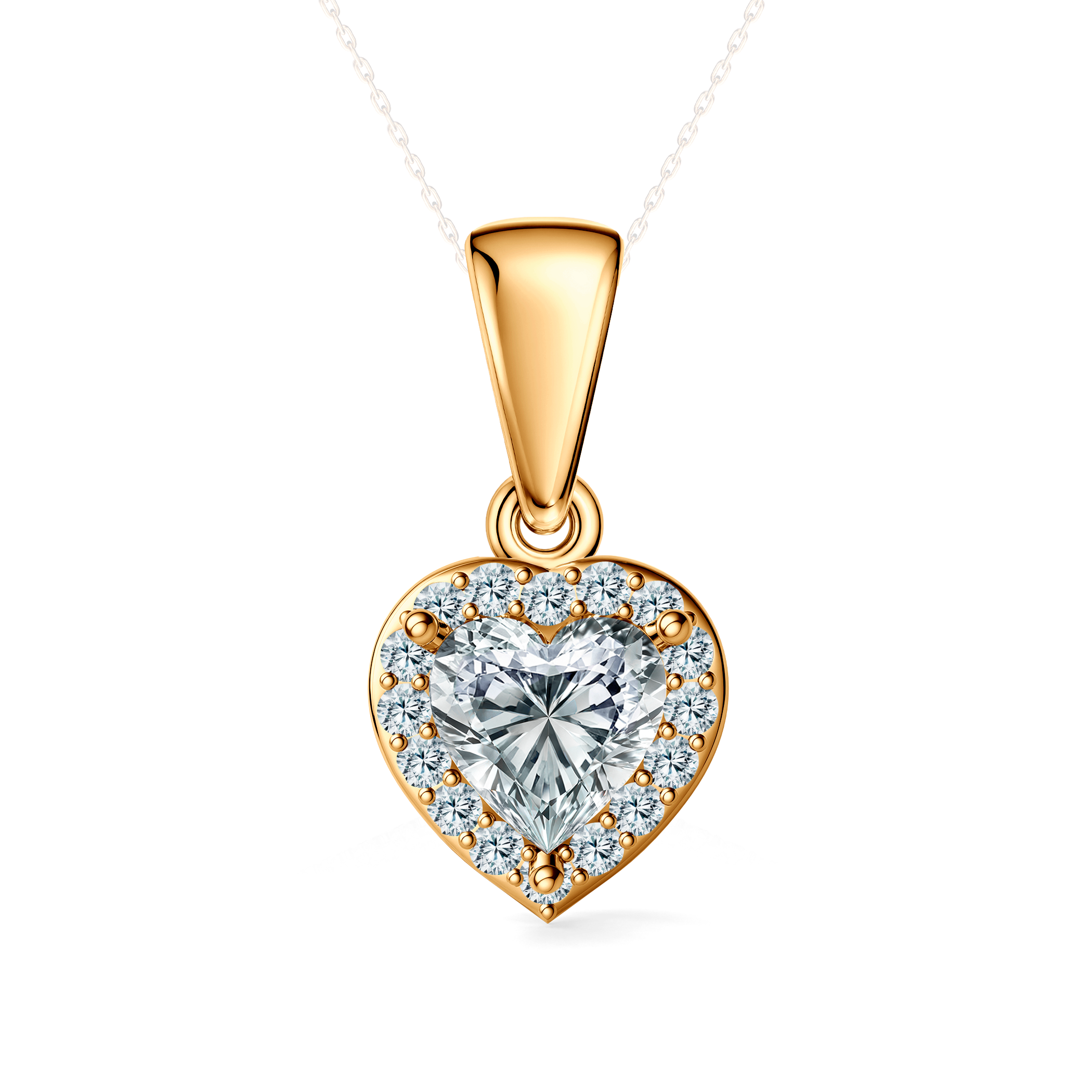 Zawieszka This is Love: złota, diamenty laboratoryjne w szlifie serce