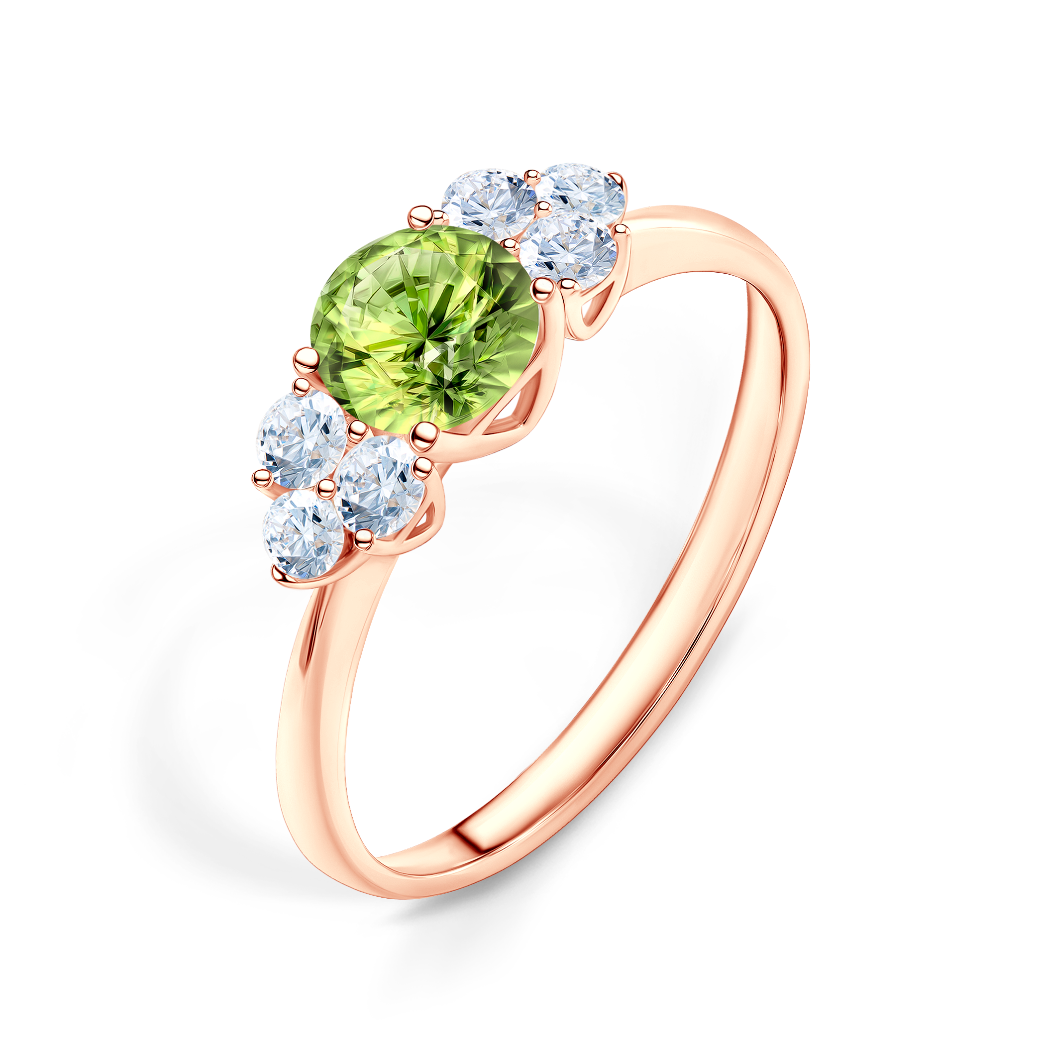 Verlobungsring Fairytale: Roségold, Peridot - 4