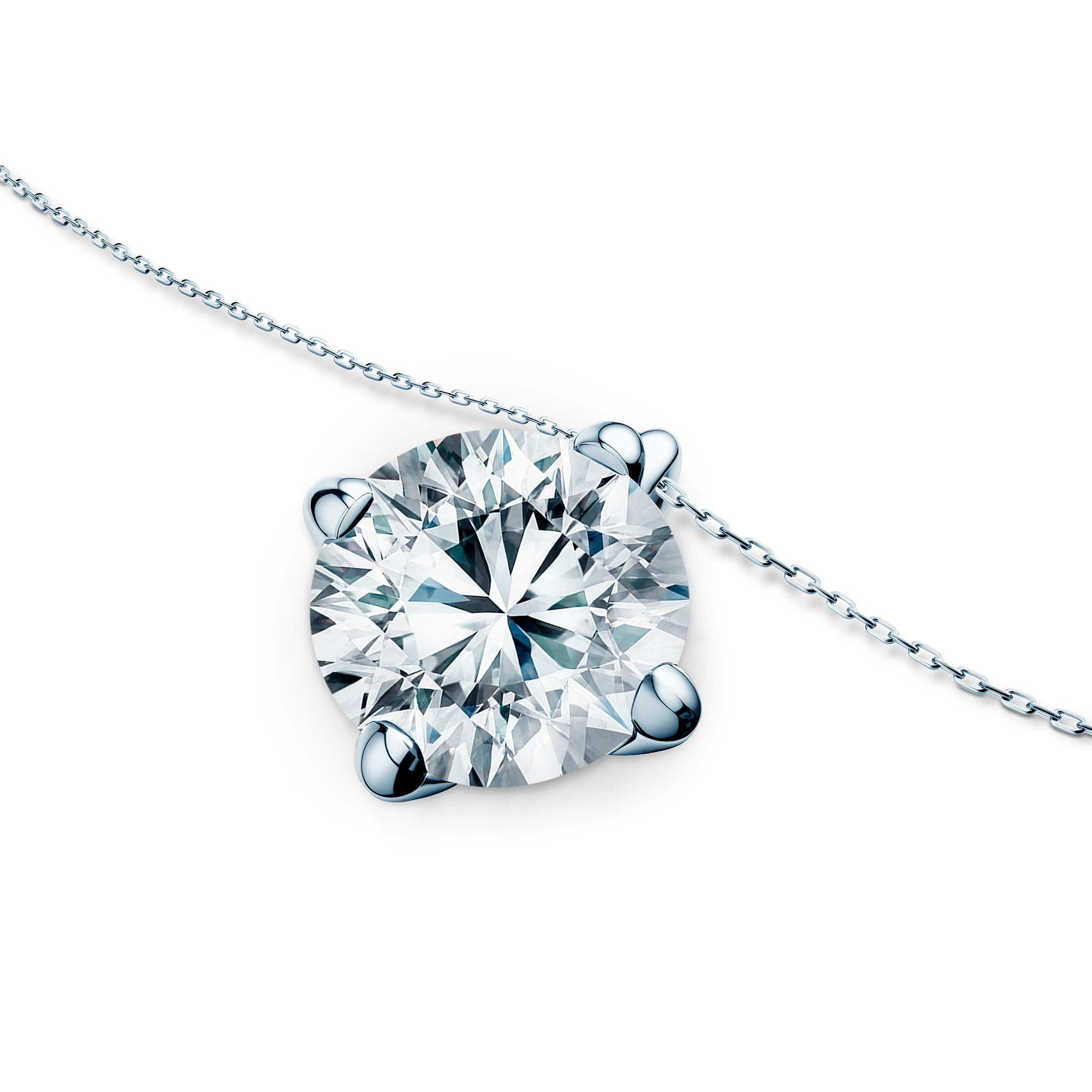 Naszyjnik z białego złota 585 z białym diamentem laboratoryjnym 1ct 42 cm - 3