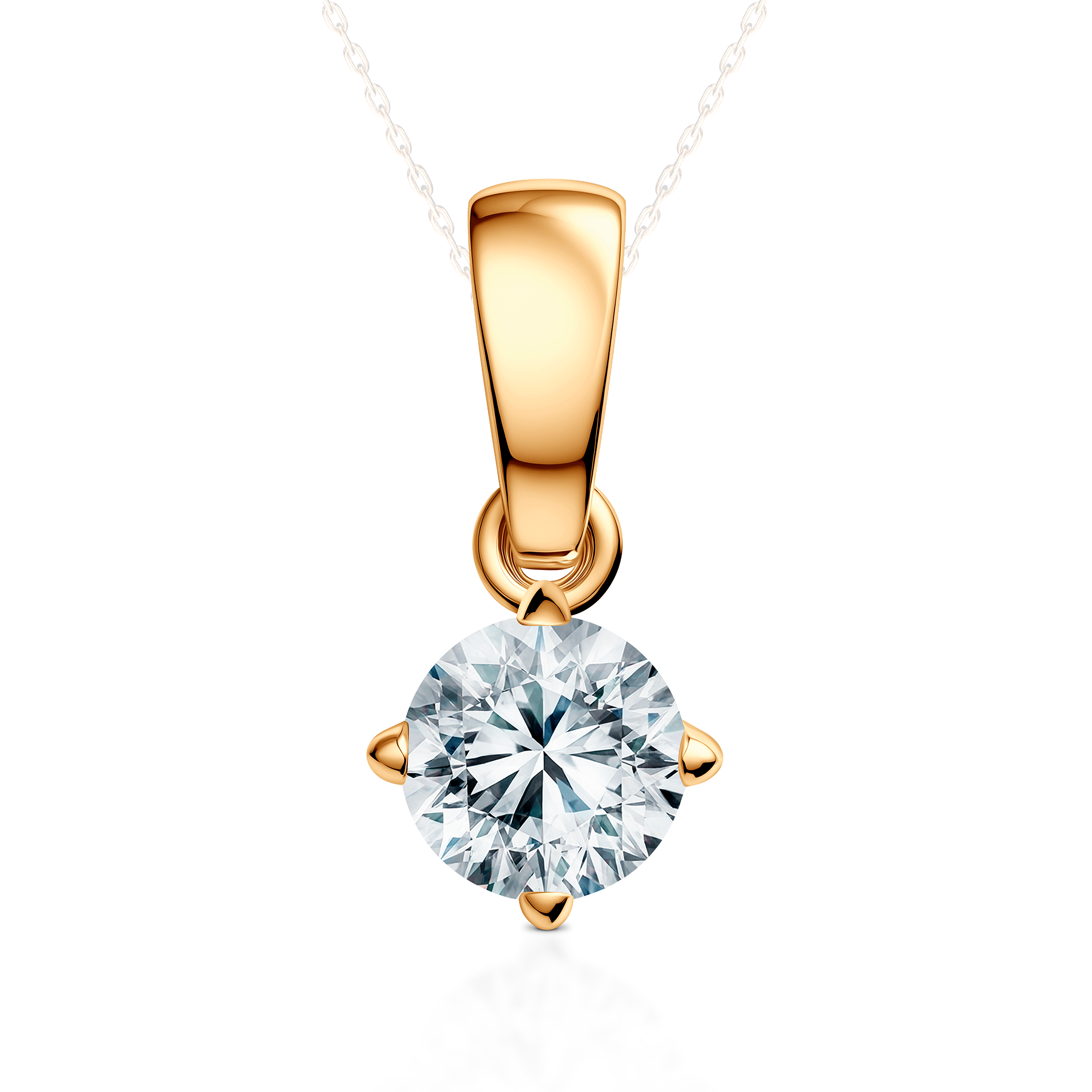 Zawieszka The Light: złota, diament laboratoryjny