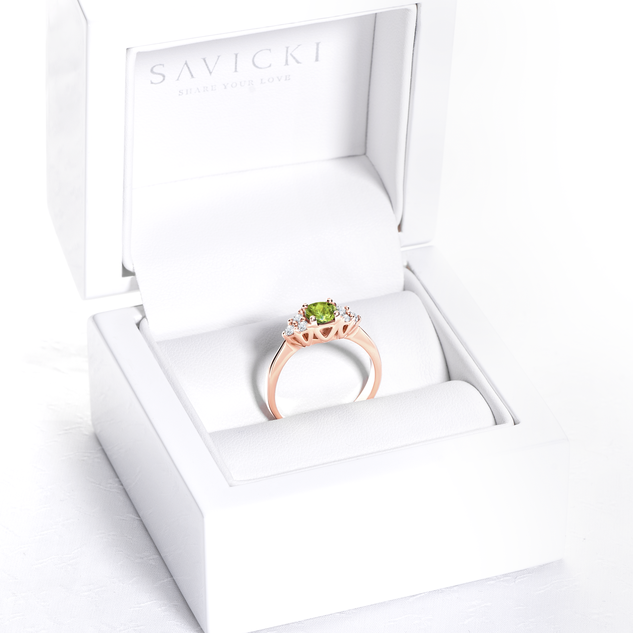 Verlobungsring Fairytale: Roségold, Peridot - 7