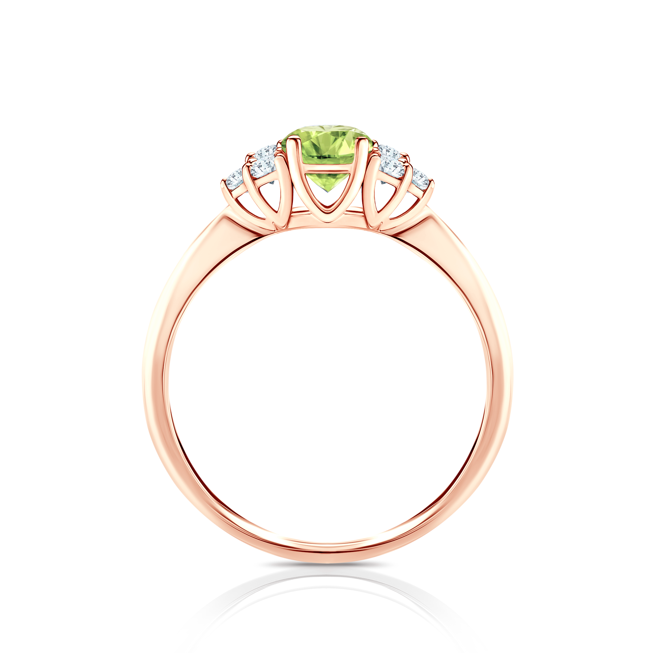 Pierścionek zaręczynowy Fairytale: różowe złoto, oliwin