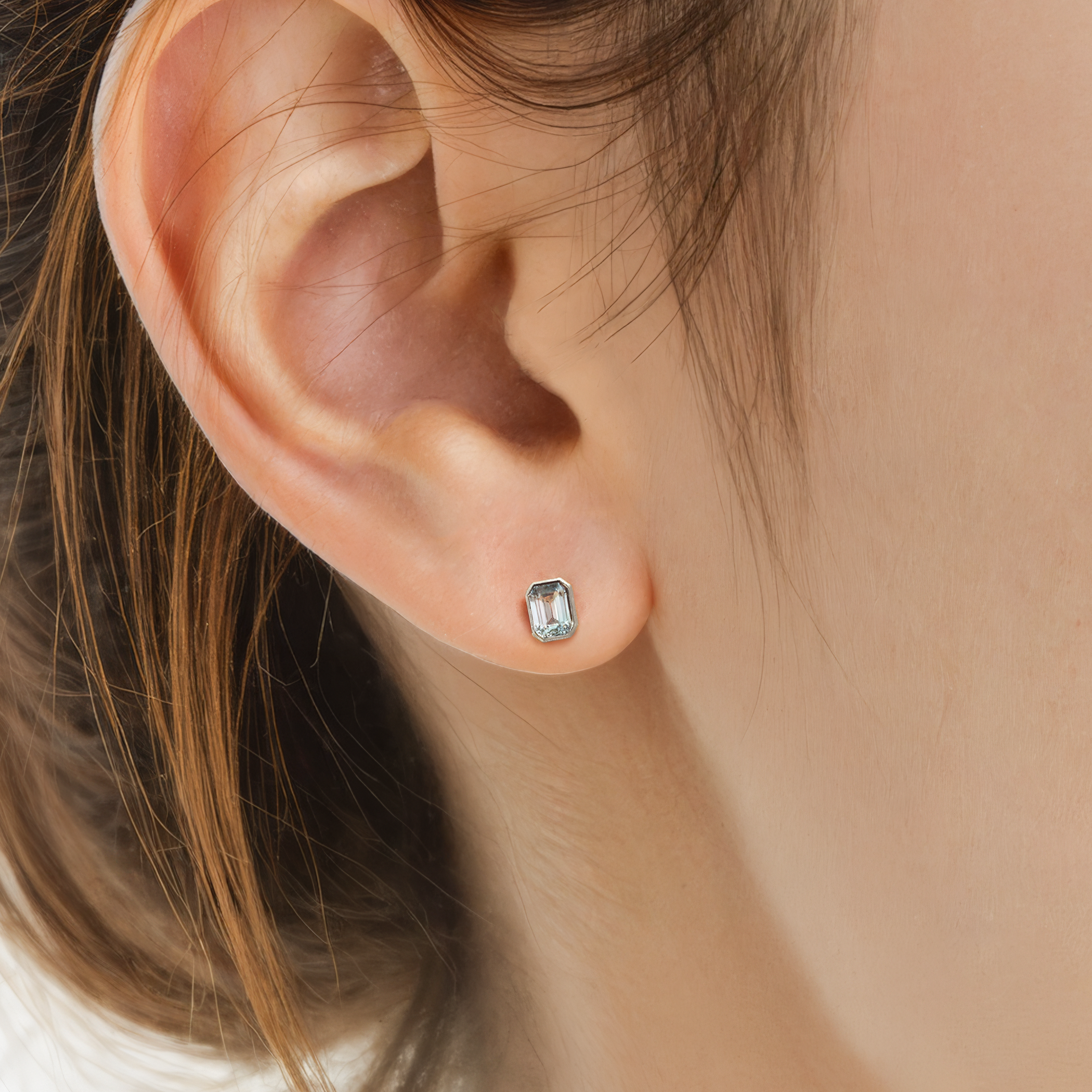 Kolczyki Pure: białe złoto, diamenty - 5