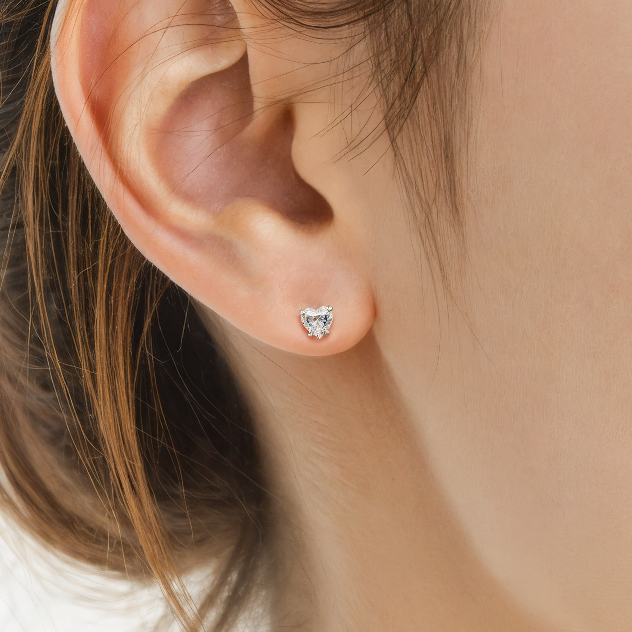 Ohrringe Share Your Love: Weißgold, Diamanten, Herzschliff - 5