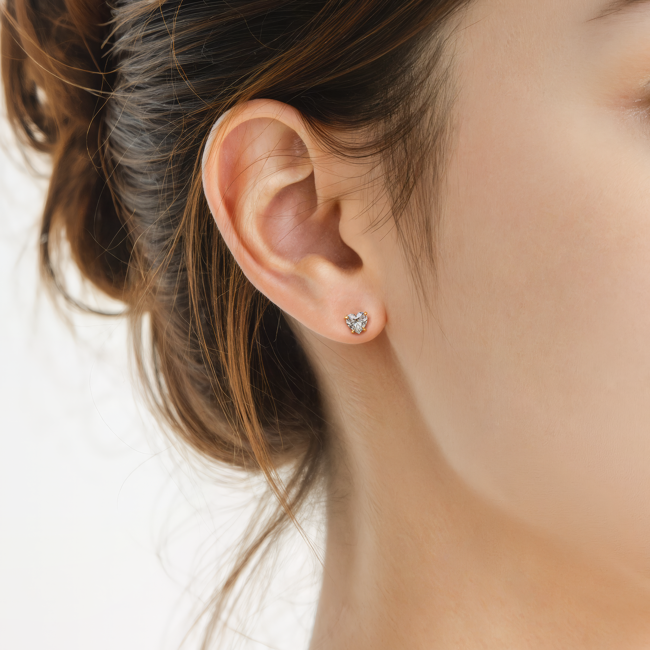 Ohrringe Share Your Love: Gold, Labordiamanten, Herzschliff - 4