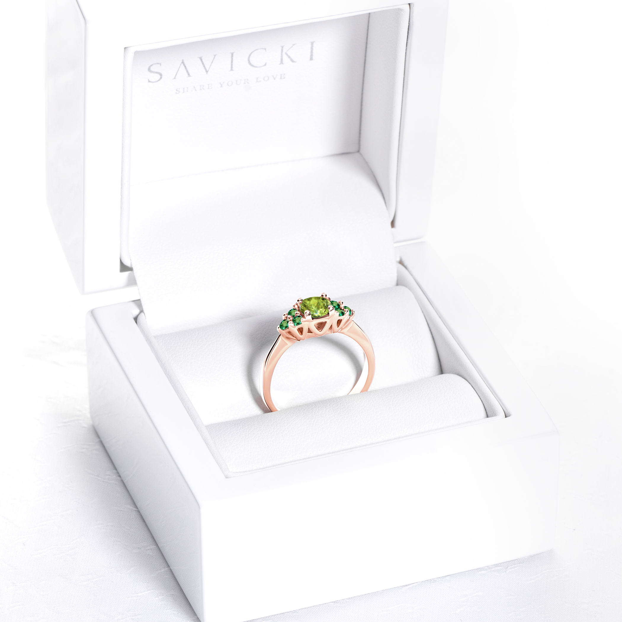 Verlobungsring Fairytale: Roségold, Peridot - 7
