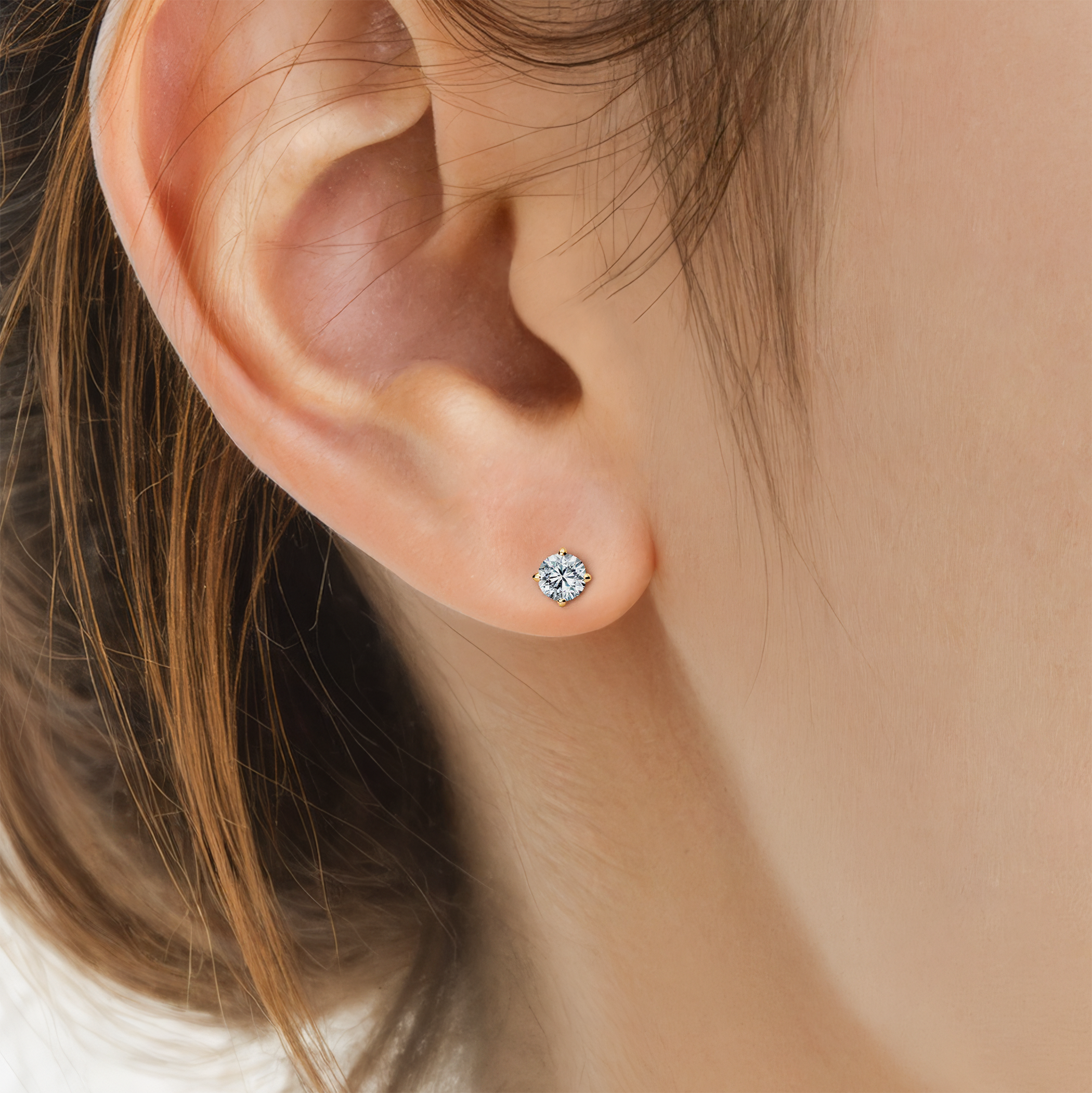 Kolczyki The Light: złote, diamenty laboratoryjne - 5