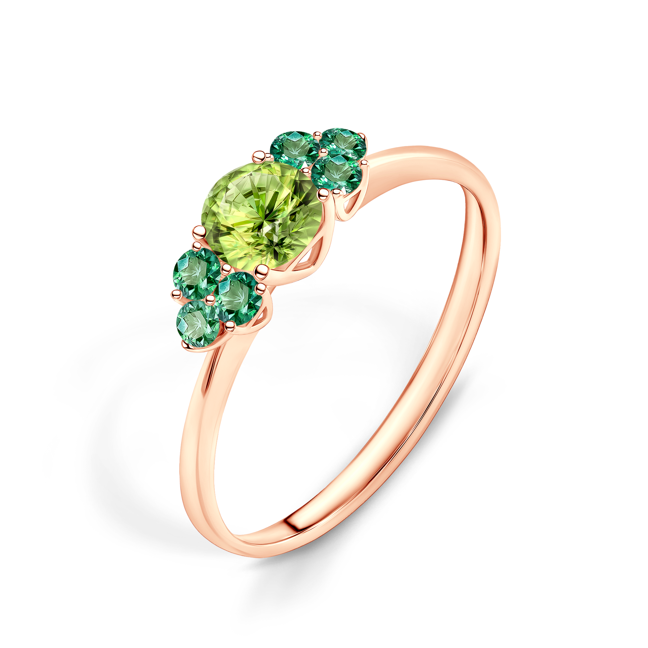 Verlobungsring Fairytale: Roségold, Peridot - 4