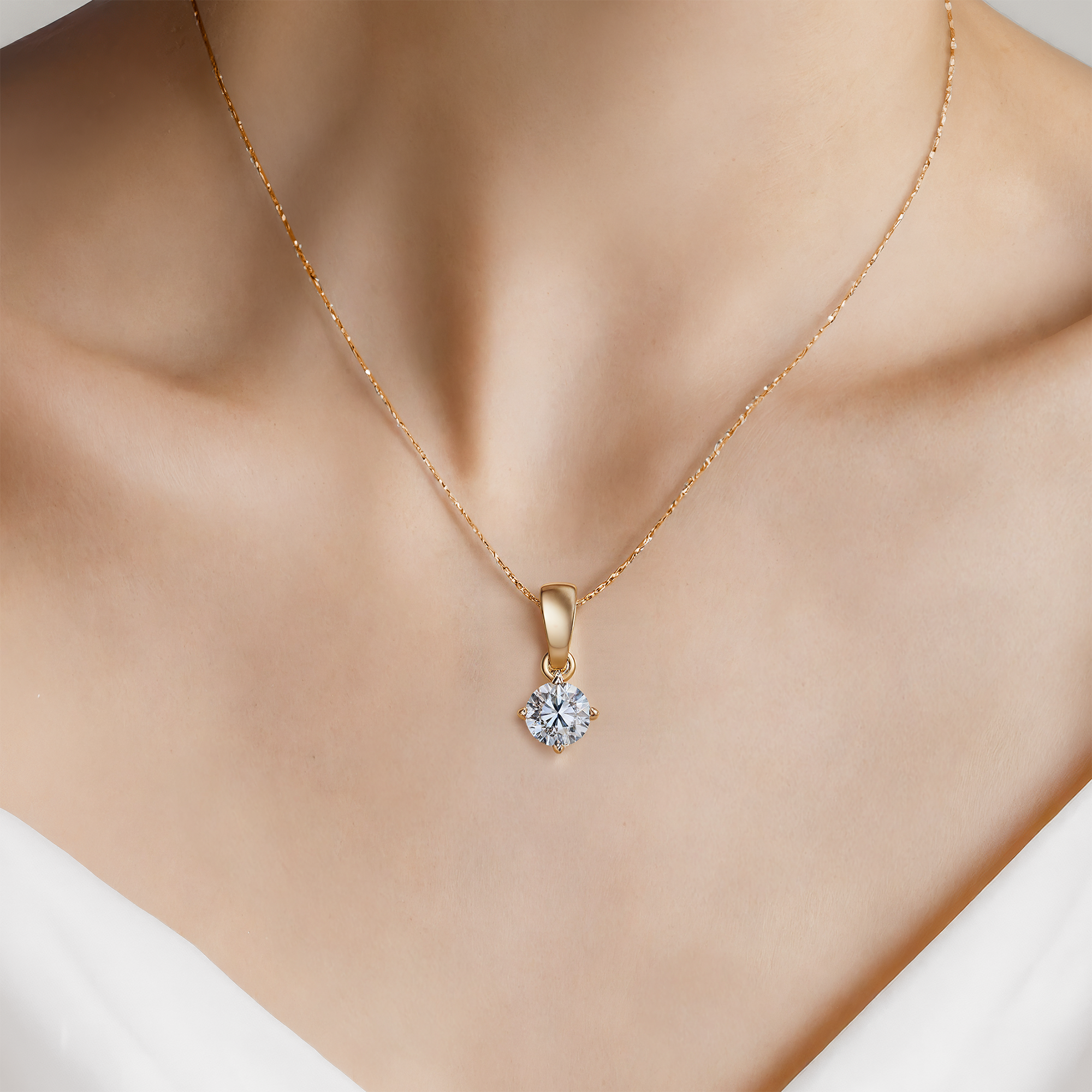 Zawieszka The Light: złota, diament laboratoryjny - 5