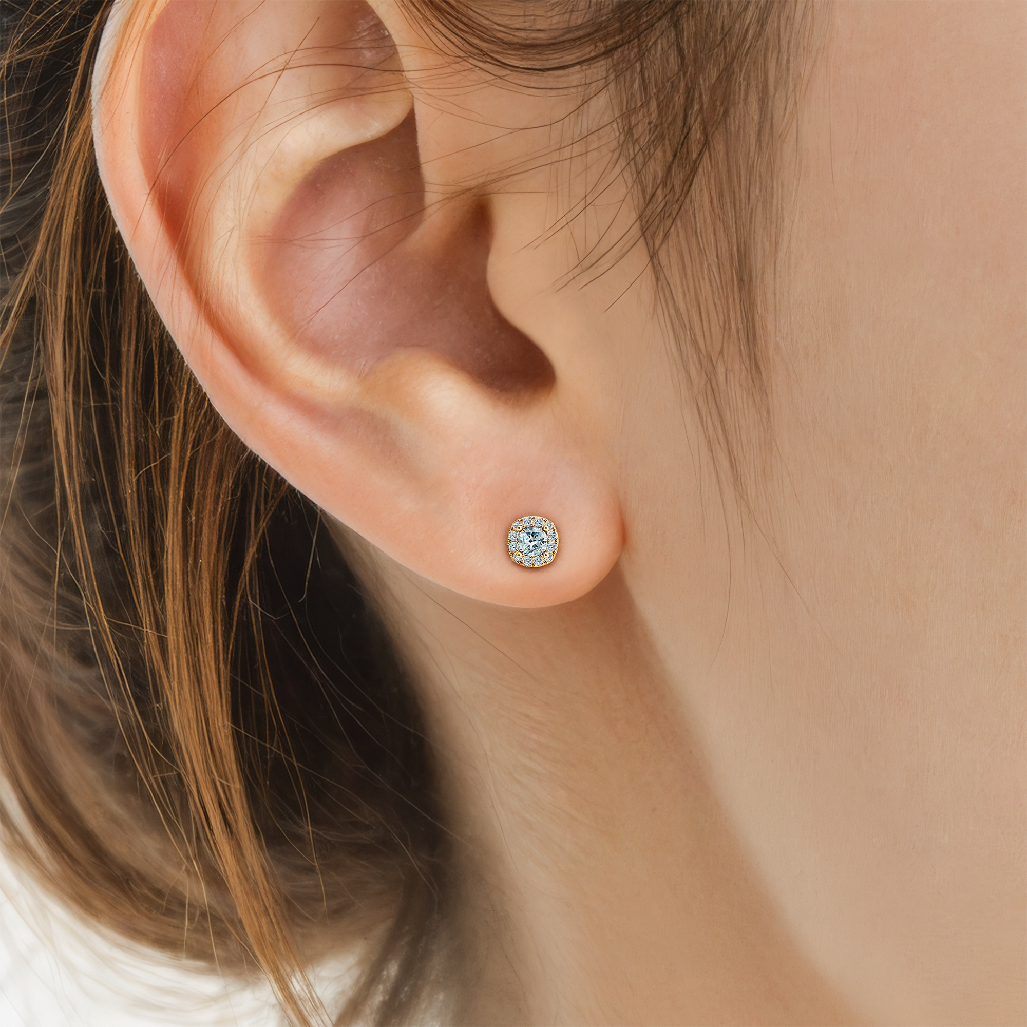 Kolczyki This is Love: złote, diamenty w szlifie poduszkowym - 5