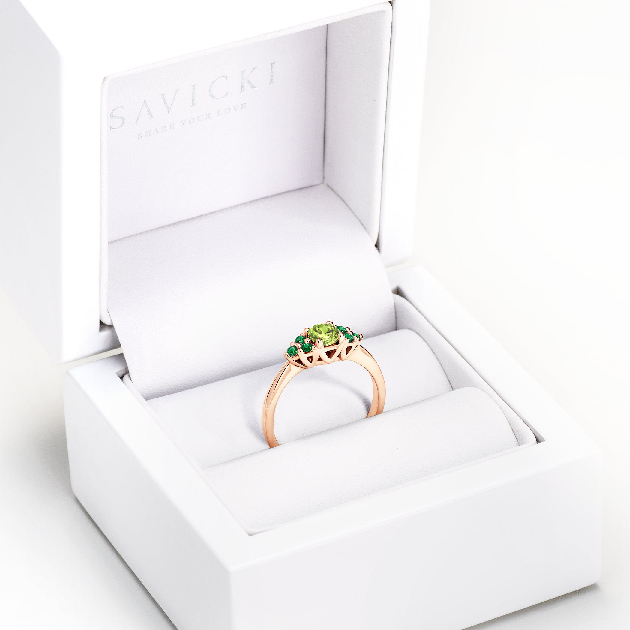Verlobungsring Fairytale: Roségold, Peridot - 7