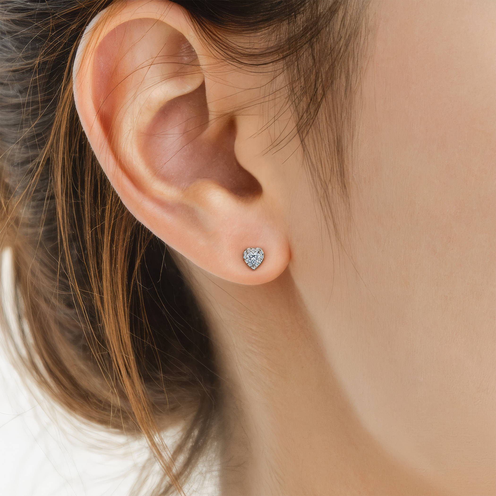 Kolczyki This is Love: białe złoto, diamenty w szlifie serce - 5