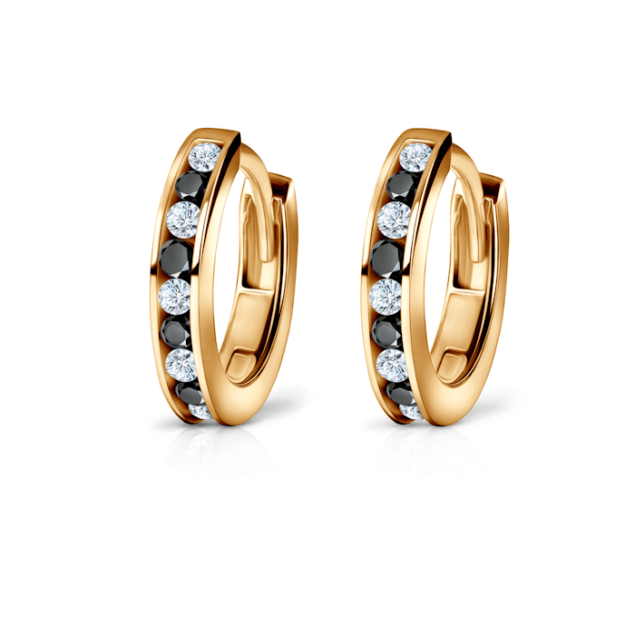 Náušnice SAVICKI: žlté zlato, zirkóny