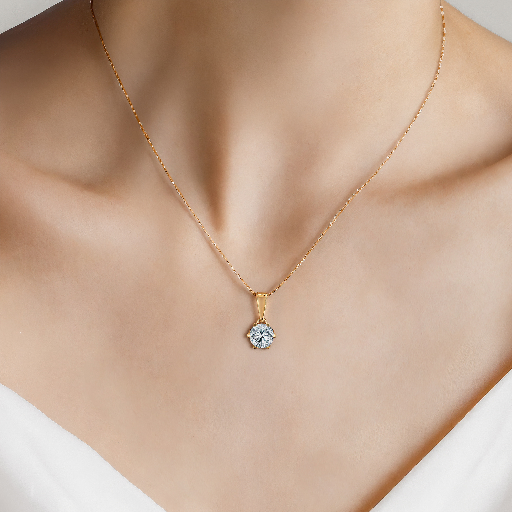 Zawieszka The Journey: złota, diament laboratoryjny - 4