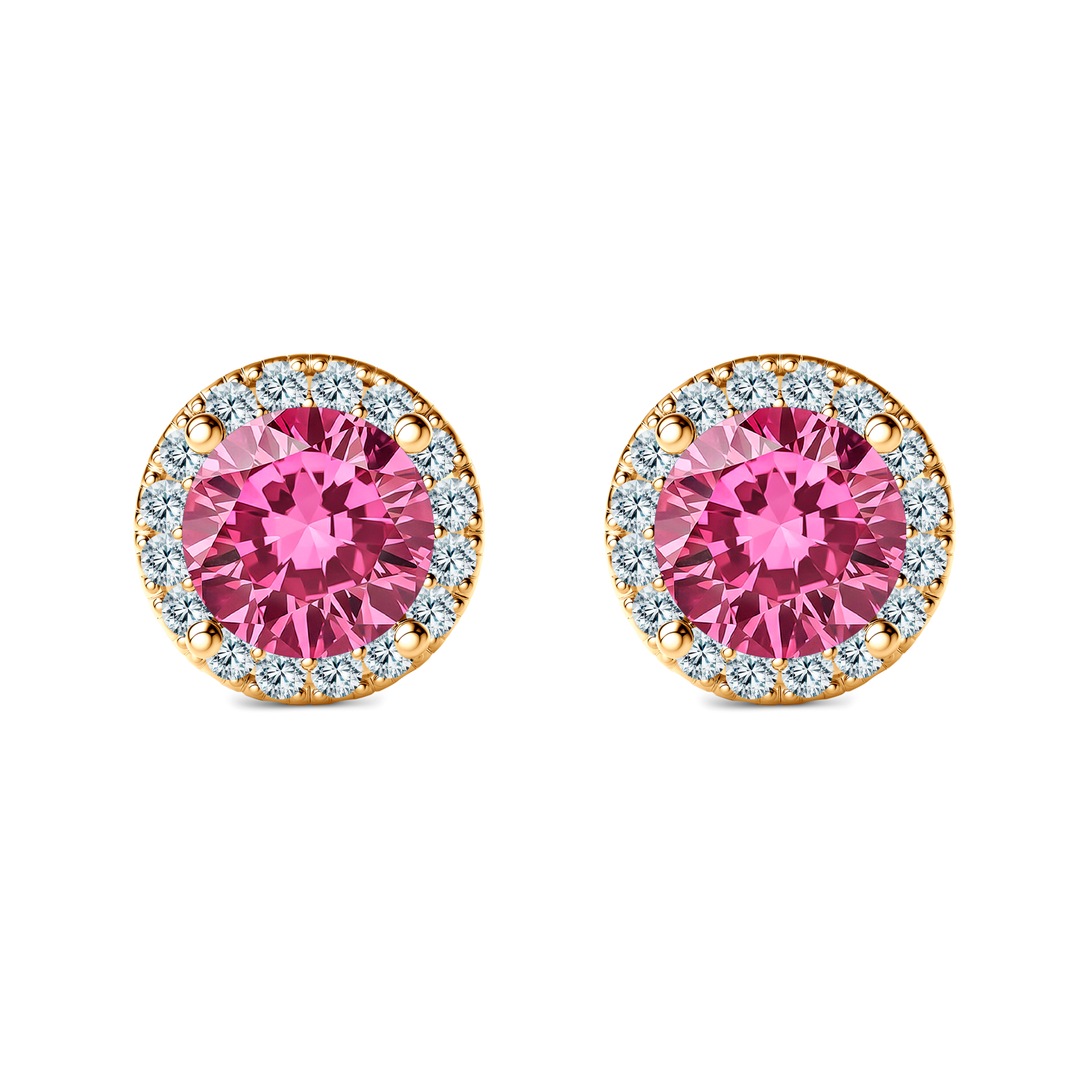 Ohrringe This is Love: Gold, rosa Labordiamanten, Labordiamanten