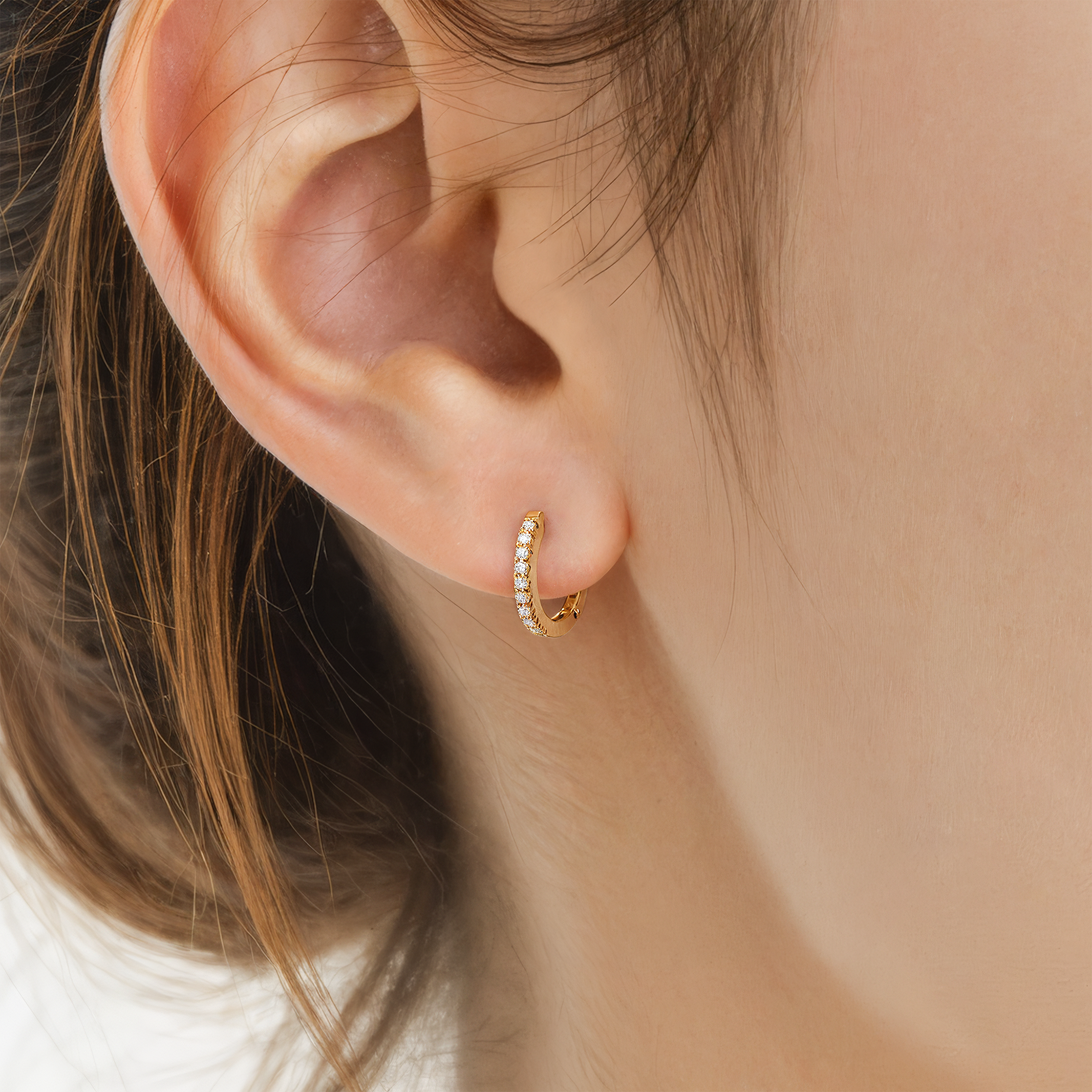 Kolczyki Share Your Love: złote, diamenty  - 5