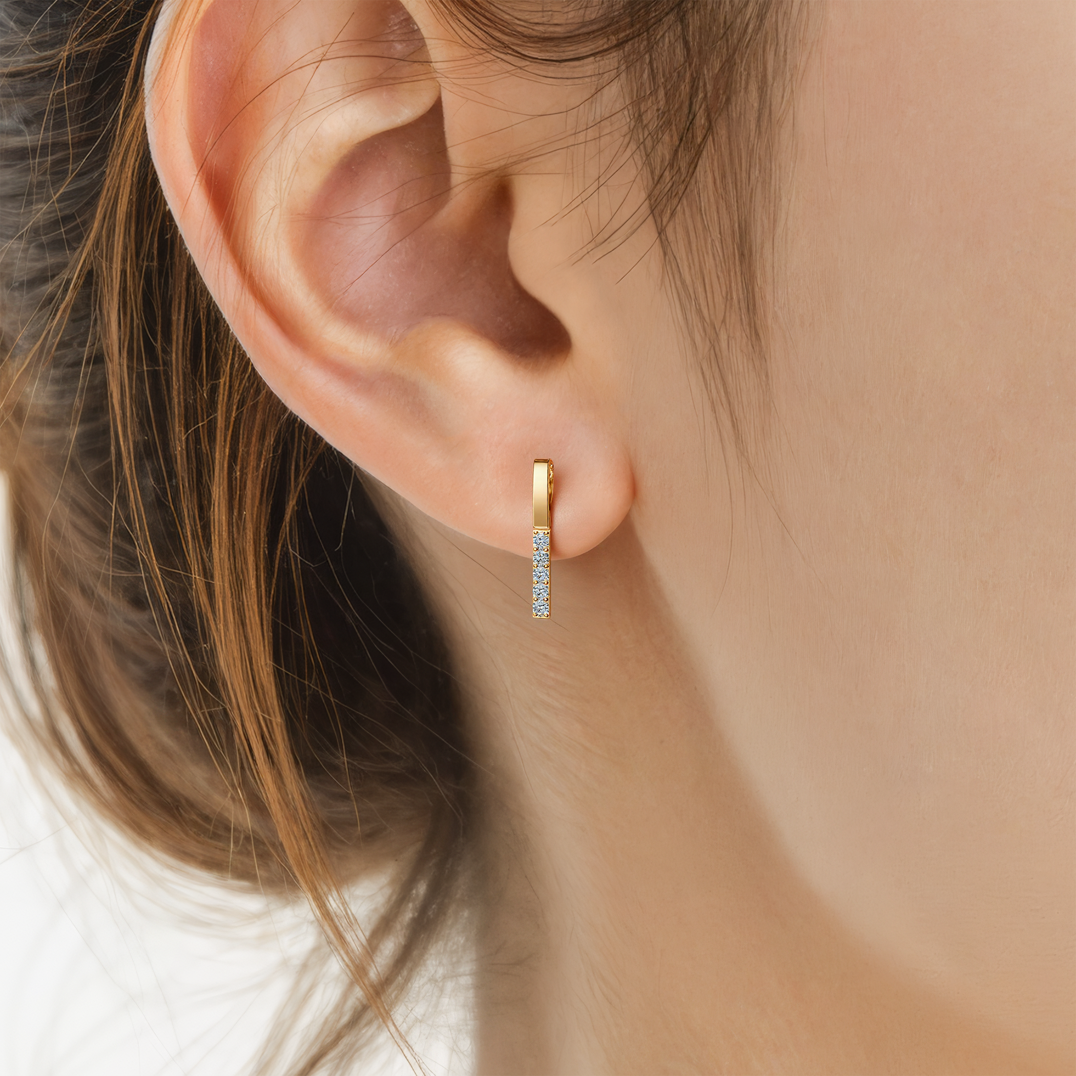 Kolczyki Share Your Love: złote, diamenty  - 5