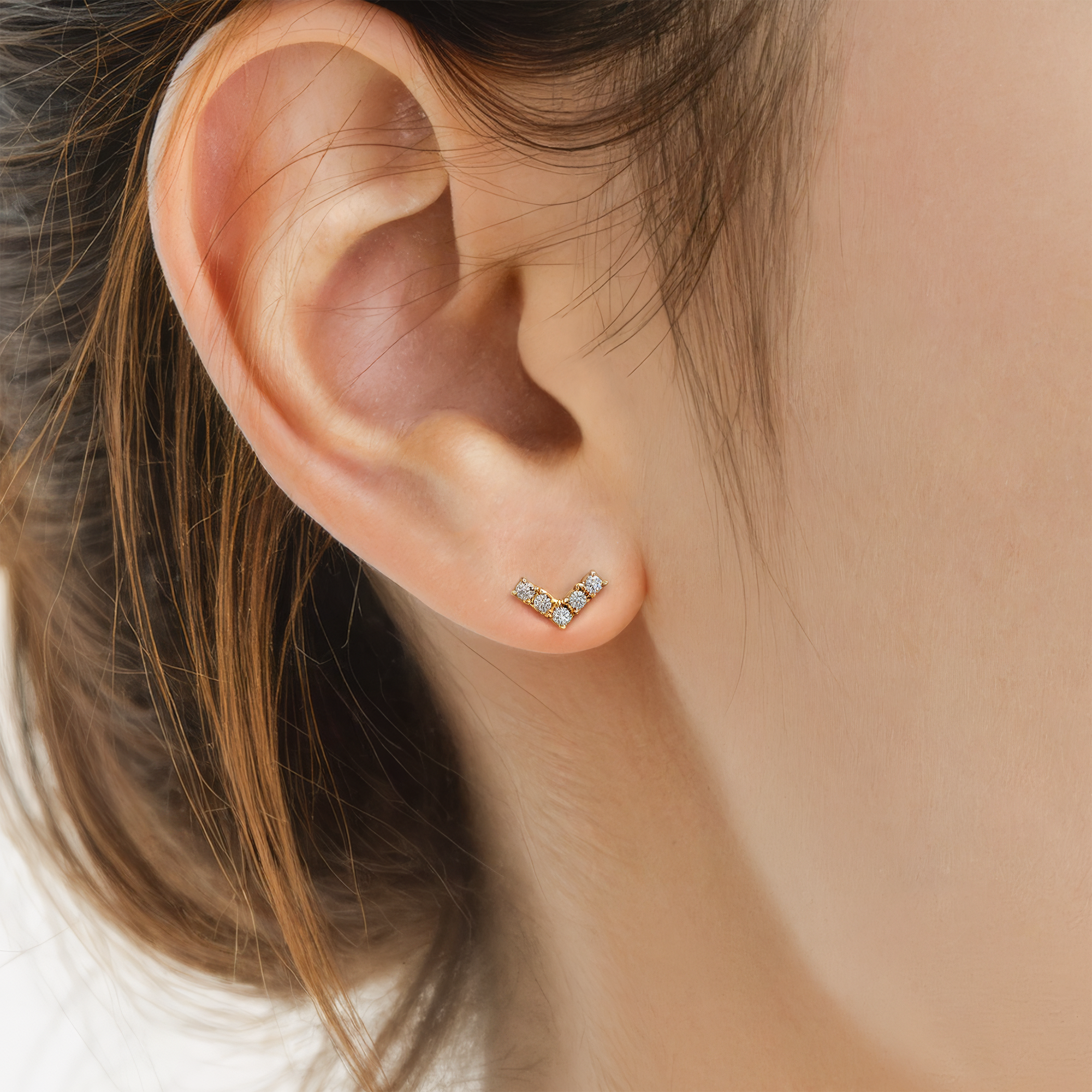 Kolczyki Share Your Love: złote, diamenty  - 5